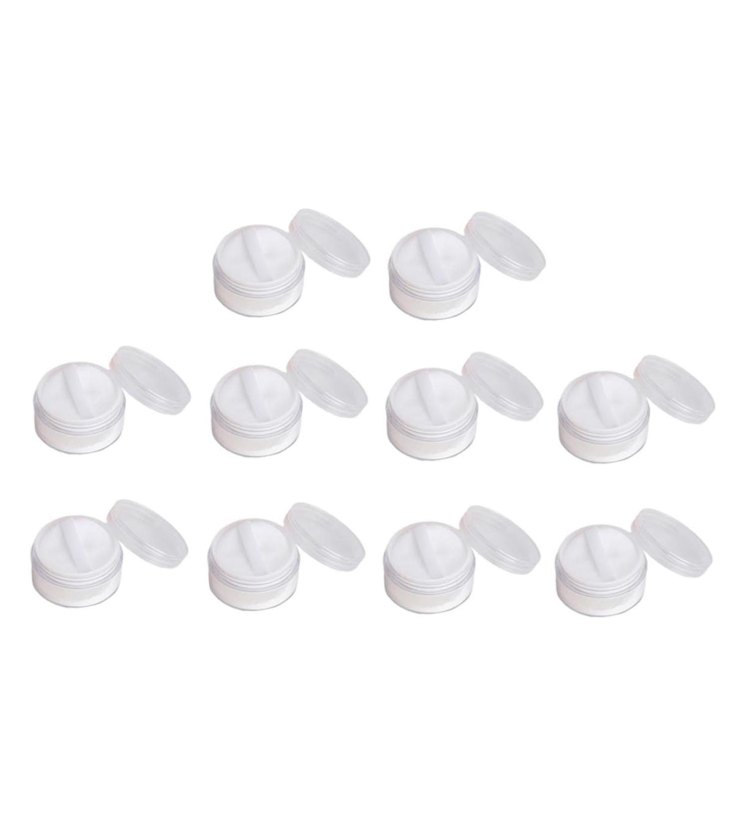 BELLIFFY 10 Pcs Transparent Powder Box Foundation Powder Case Loose Powder Holder Moisturizer Plastic White - Buy Online on GoSupps.com
