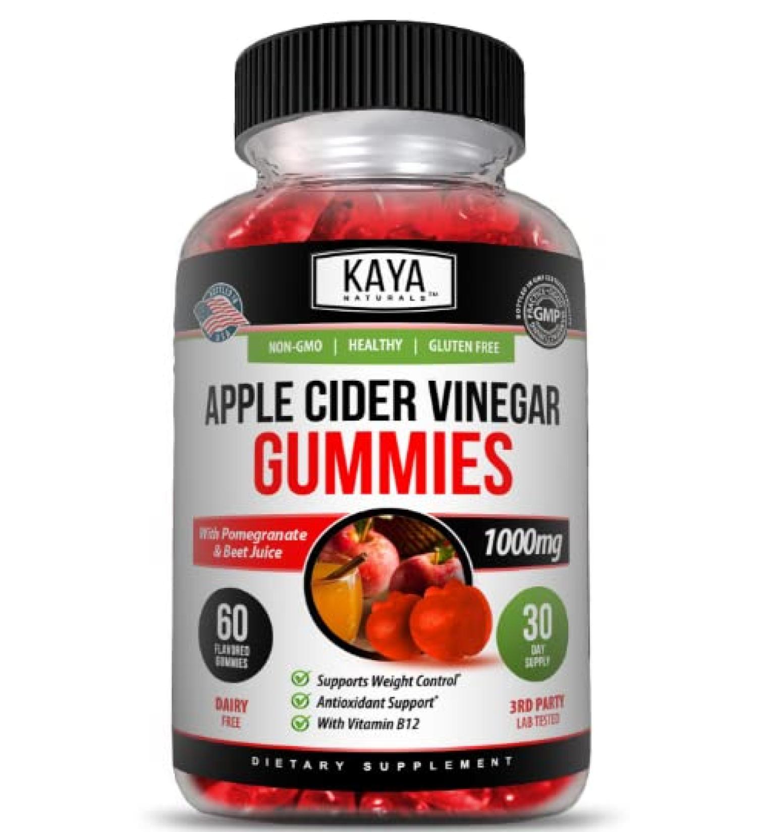 Kaya Naturals Apple Cider Gummies | Digestion Diet Supplement - 60 Count - Buy Online on GoSupps.com