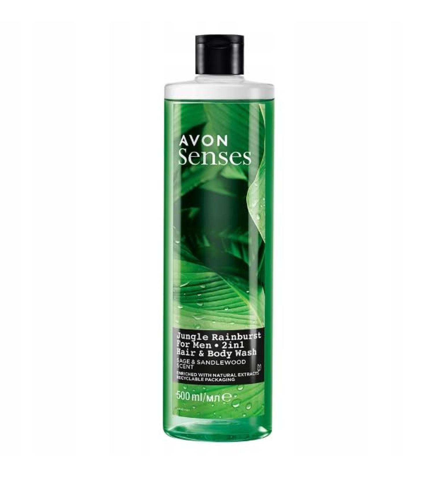 Avon Avon Senses Jungle Rainburst 2-in-1 Shampoo and Shower Gel for Men 500ml