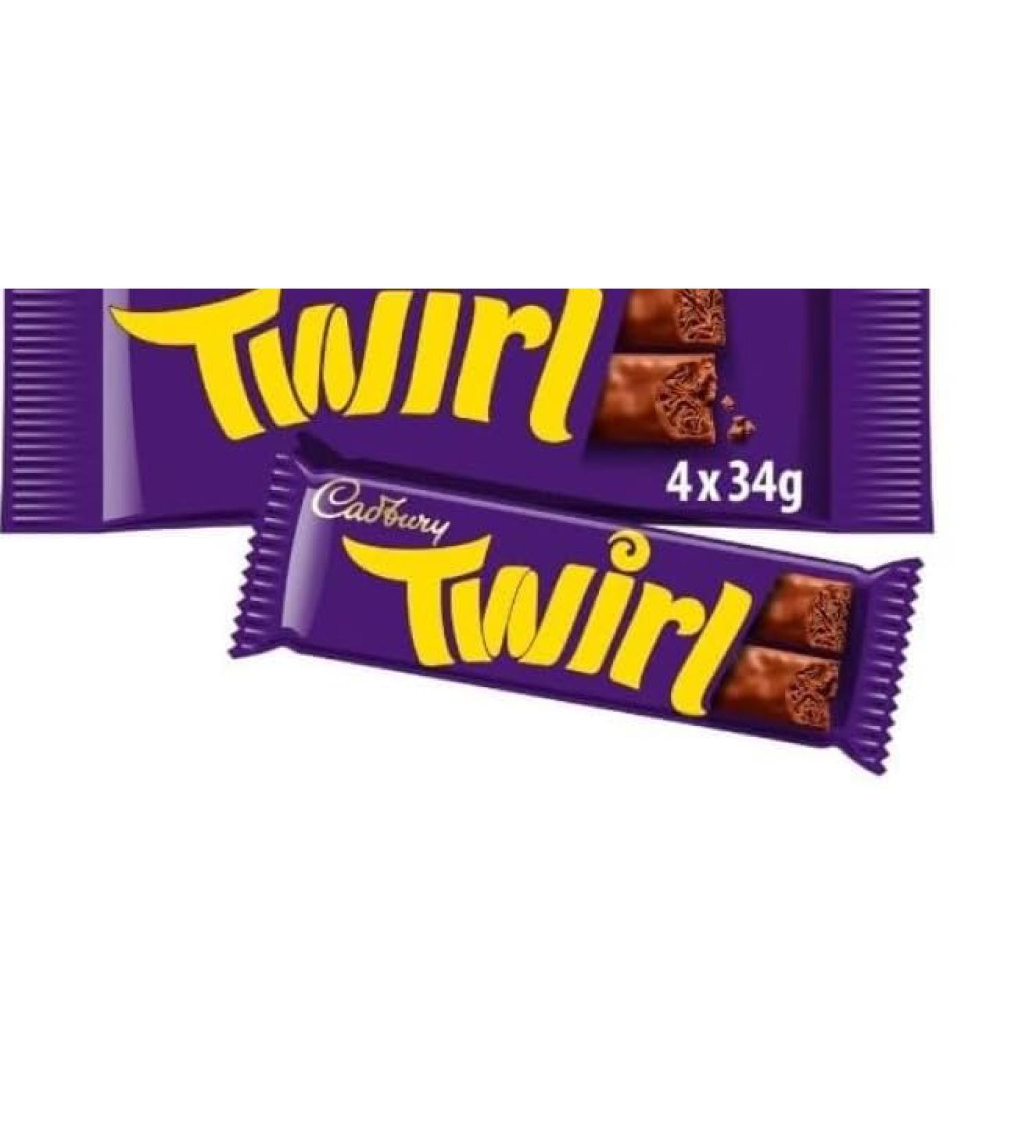 3 x Twirl Chocolate Bar 4 Pack Multipack 136g Delicious Tasty And Twisty Treat Gift Hamper For Birthday Christmas