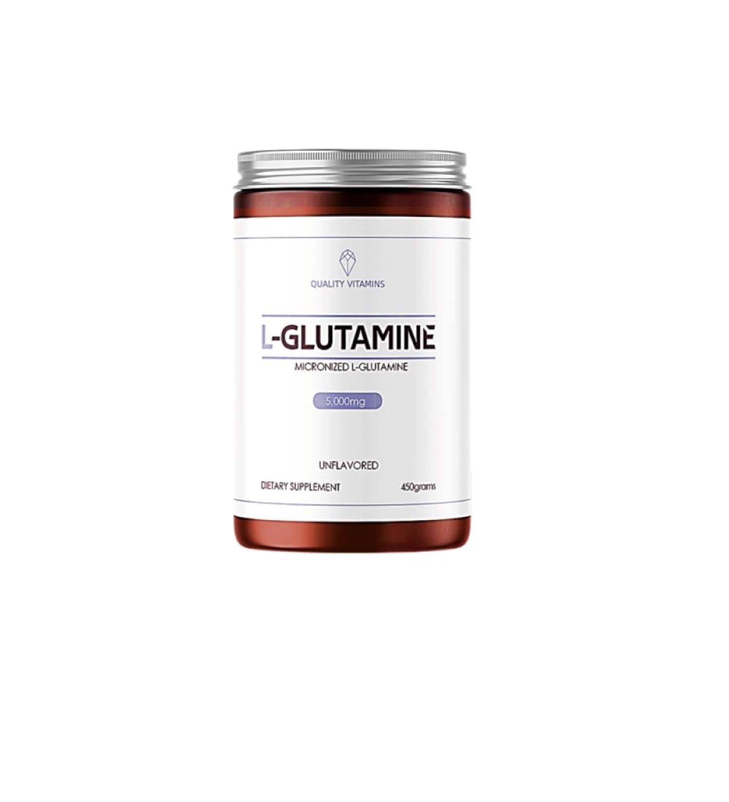 QUALITY VITAMINS L-Glutamine Micronized Powder 5000mg Unflavored 450g | Muscle Recovery Gut & Immune Support