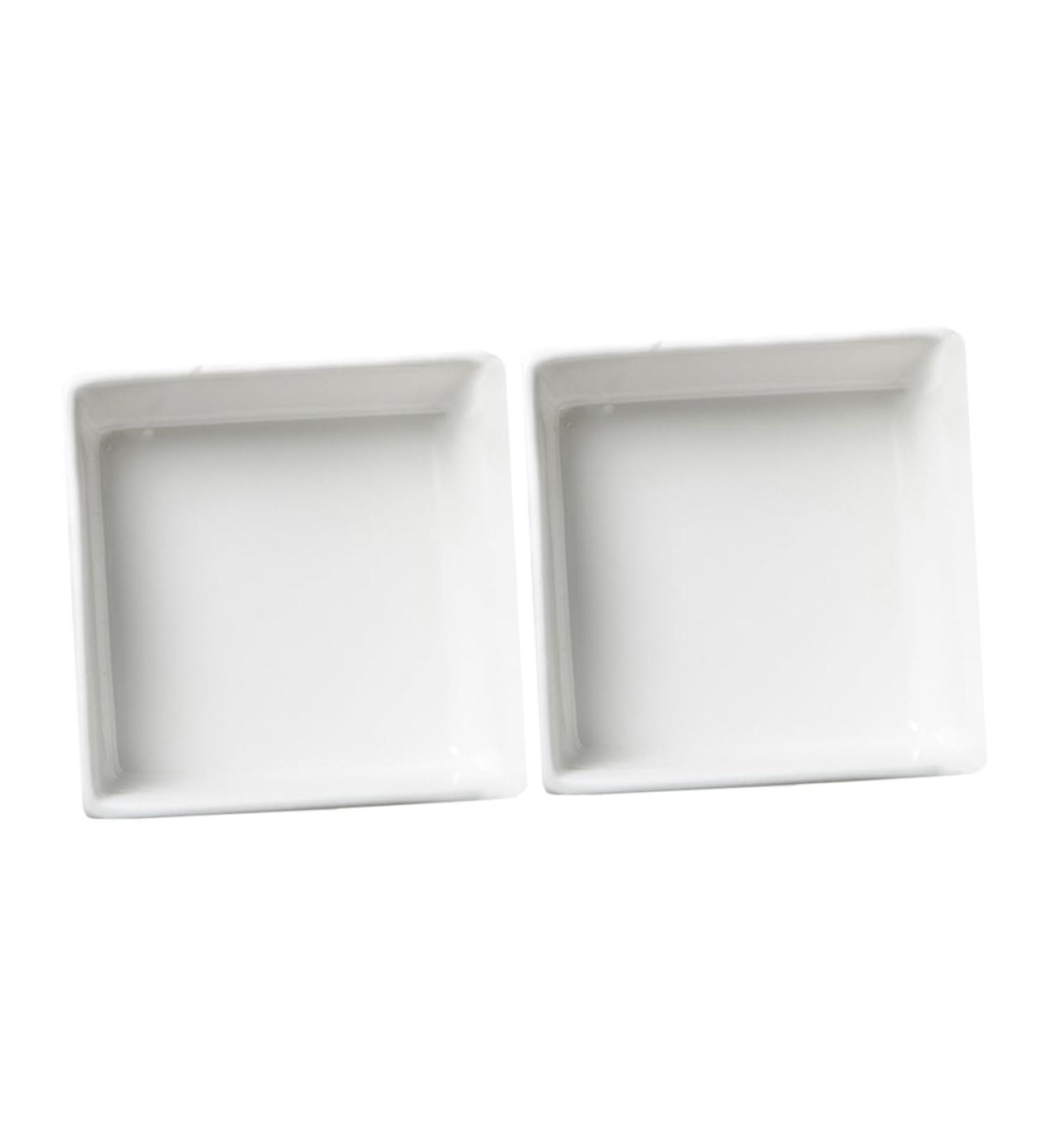 ABOOFAN 2pcs Sauce Dish Dishes Porcelain Saucer Dish Snack Plate Square Seasoning Dish Mini Porcelain Bowls Small Snack Dish Food Seasoning Dish White Ceramics Condiment Platter - Buy Online on GoSupps.com