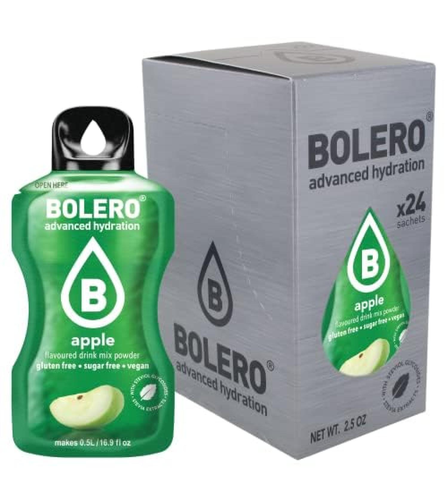 Bolero Apple Juice Powder 24x3g - Sugar-Free Stevia-Sweetened Vitamin C Boost | Gluten-Free Vegan-Friendly | Ideal for Kids Athletes & Diabetics - Buy Online on GoSupps.com