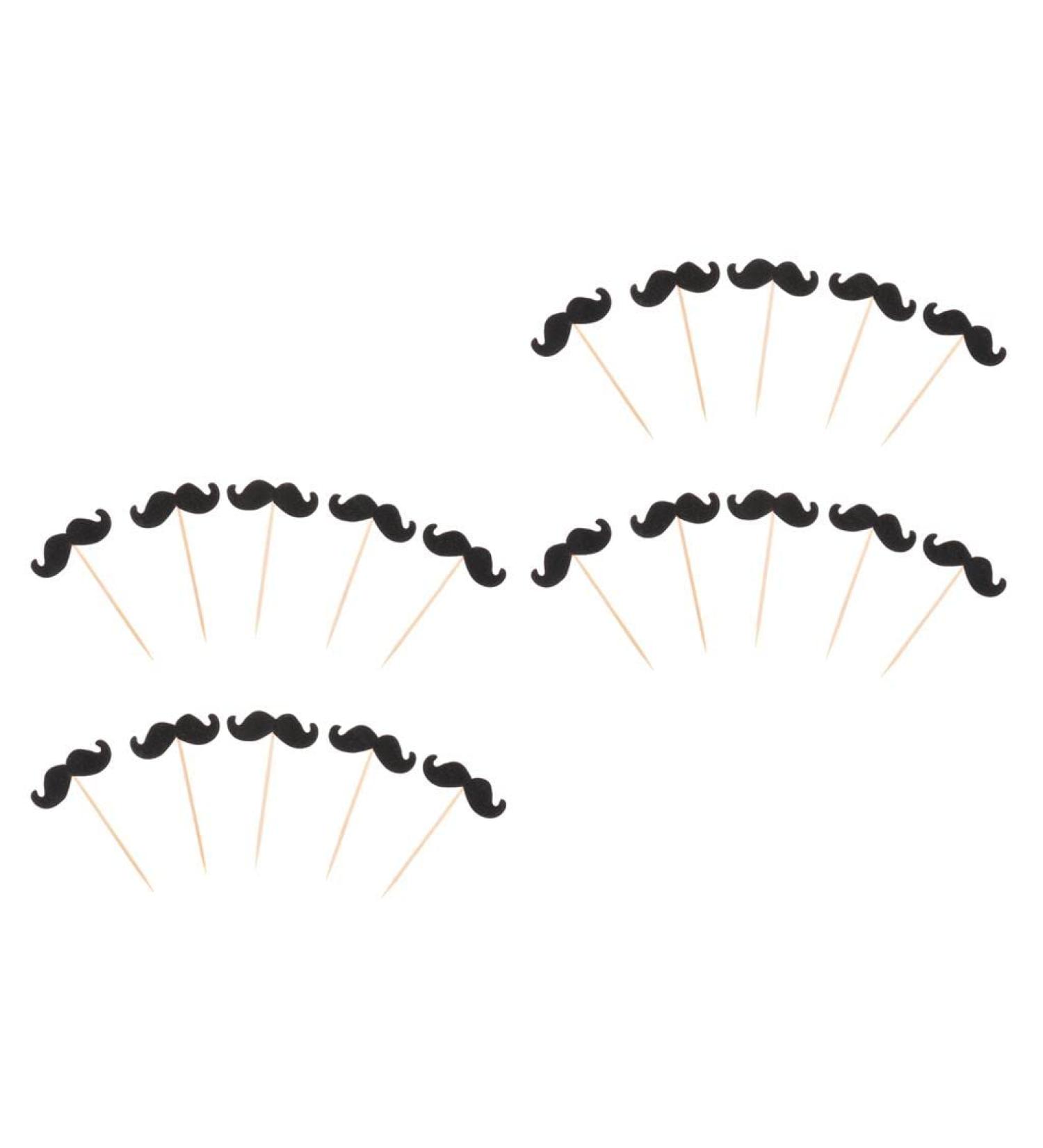 Luzhengyang 20pcs Mustache Stick Cupcake Birthday Wedding Cake Topper - Buy Online on GoSupps.com
