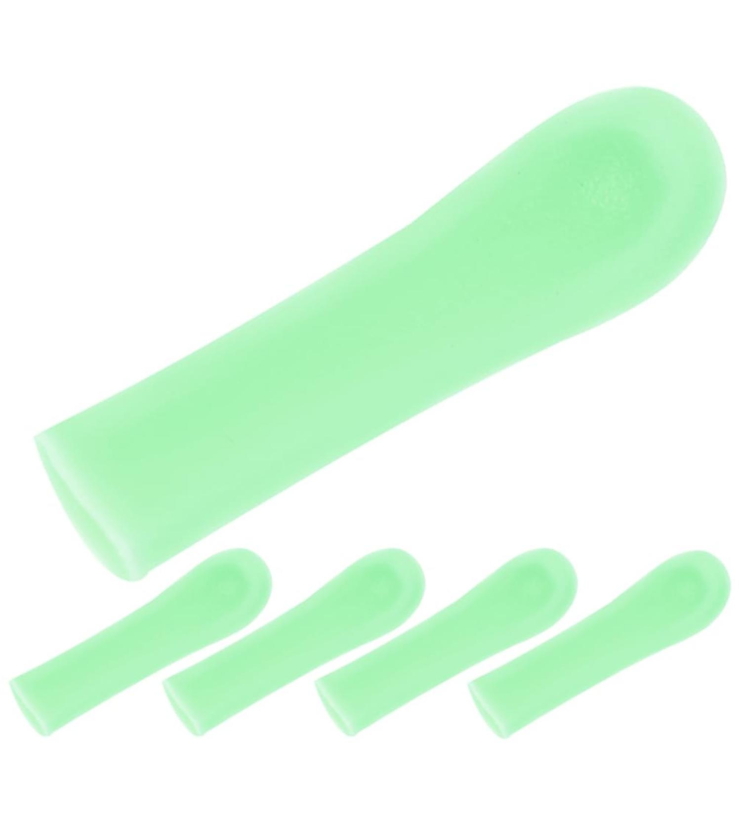 FRCOLOR Ear Spoon Replacement Accessories - 5pcs Silicone Ear Cleaner Tips for Ear Wax Removal | Reusable Light Green Covers & Sleeves - Buy Online on GoSupps.com