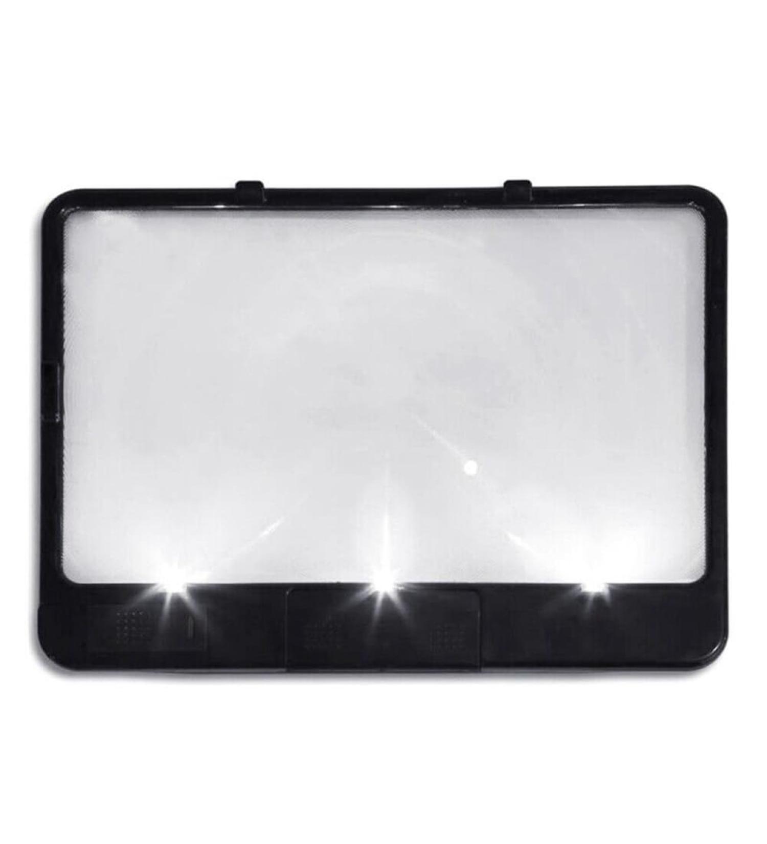 Tovmekdjn 1 PCS Candy AS-SEEN-ON-TV Full Page Book Magnifier and Light to See Pages 3X Bigger Optical Grade Anti- Black - Buy Online on GoSupps.com