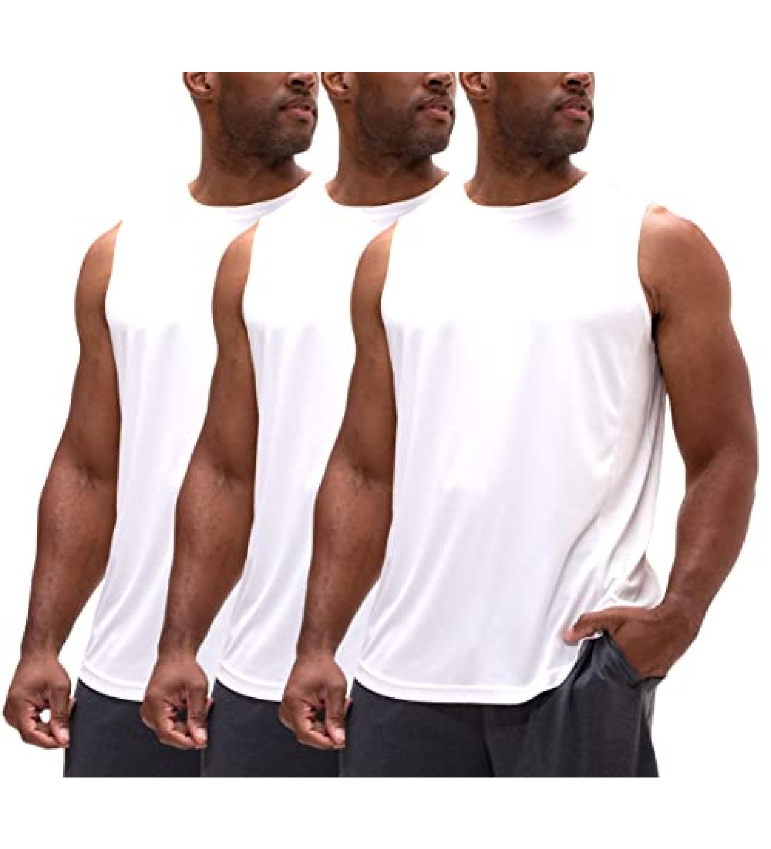 DEVOPS Men's Relaxed-Fit Workout Gym Tank Top - X-Large, White - Sleeveless Design - Buy Online on GoSupps.com