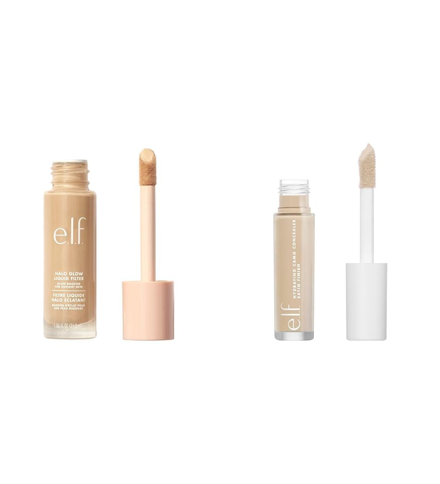 e.l.f. Halo Glow Liquid Filter Complexion Booster For A Glowing Soft-Focus Look & Cosmetics Hydrating Satin Camo Concealer - Light Sand 0.203 Fluid Ounces 2 Fair/Light Filter+Camo Concealer - Buy Online on GoSupps.com