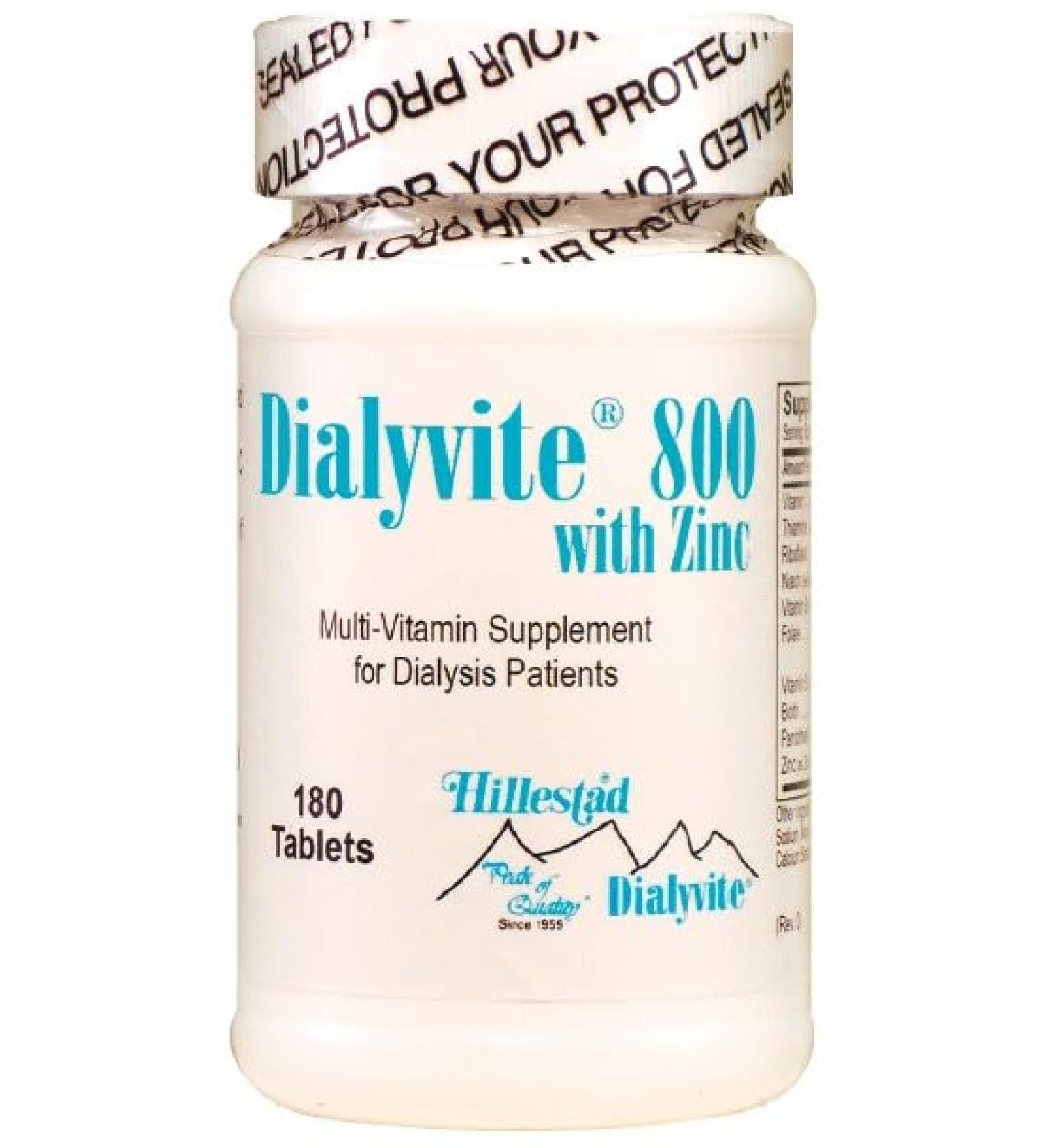 Dialyvite 800 with Zinc 50 mg - 180 Tablets - Value Bottle - Buy Online on GoSupps.com