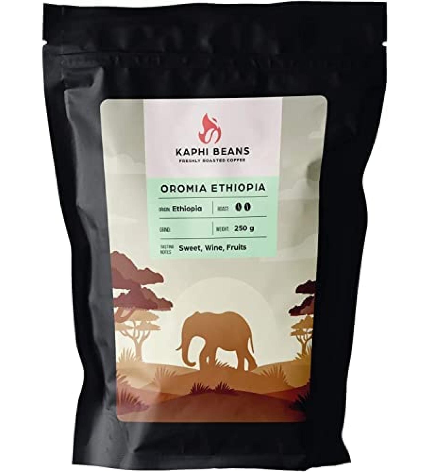 Kaphi Beans Single Origin Medium Roast Oromia Ethiopian Coffee- Freshly Roasted (Wholebean 1kg) Wholebean 250 g (Pack of 1) - Buy Online on GoSupps.com