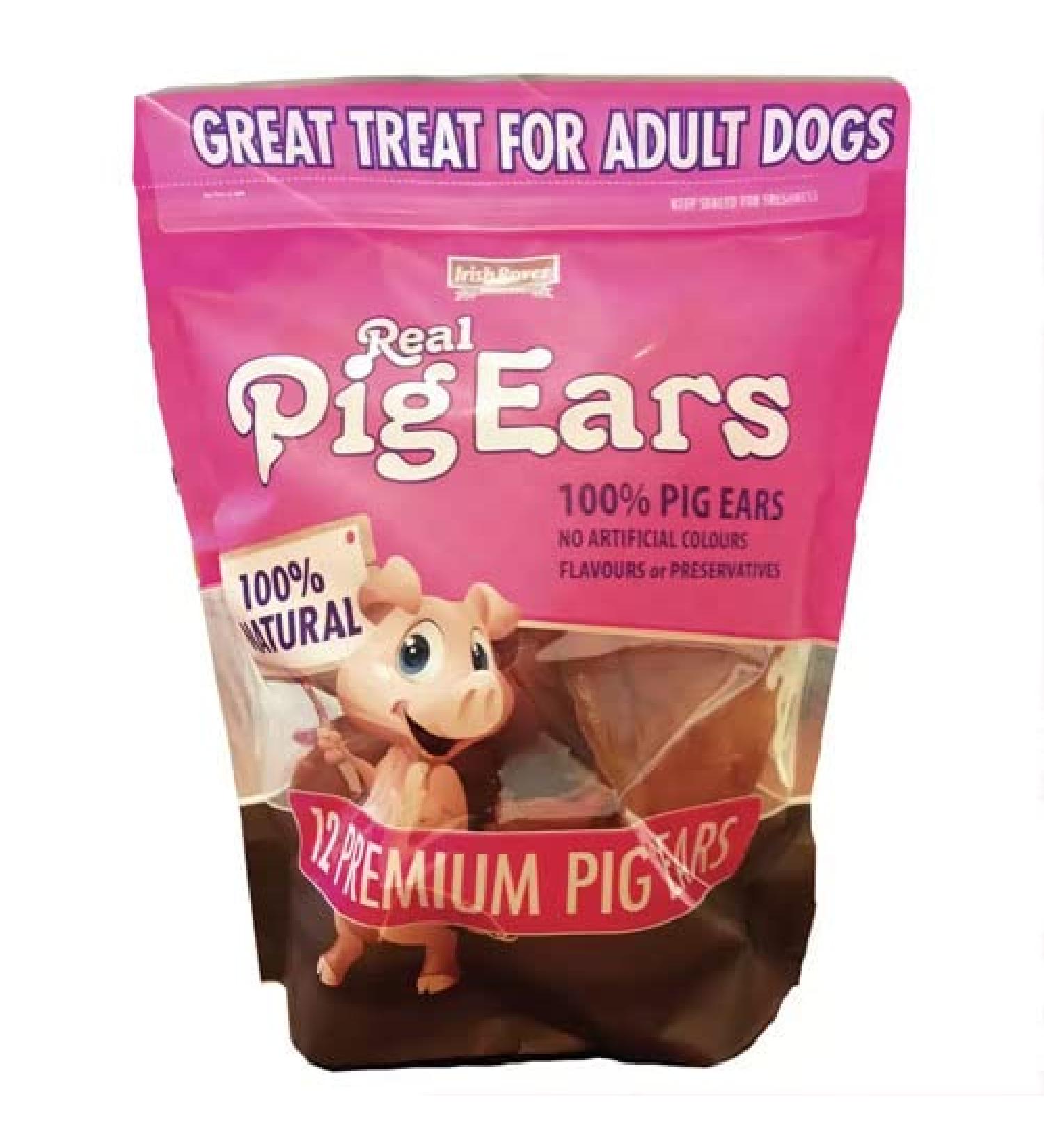 Irish Rover Dog Treats 20 Pig Ear Pieces Pink
