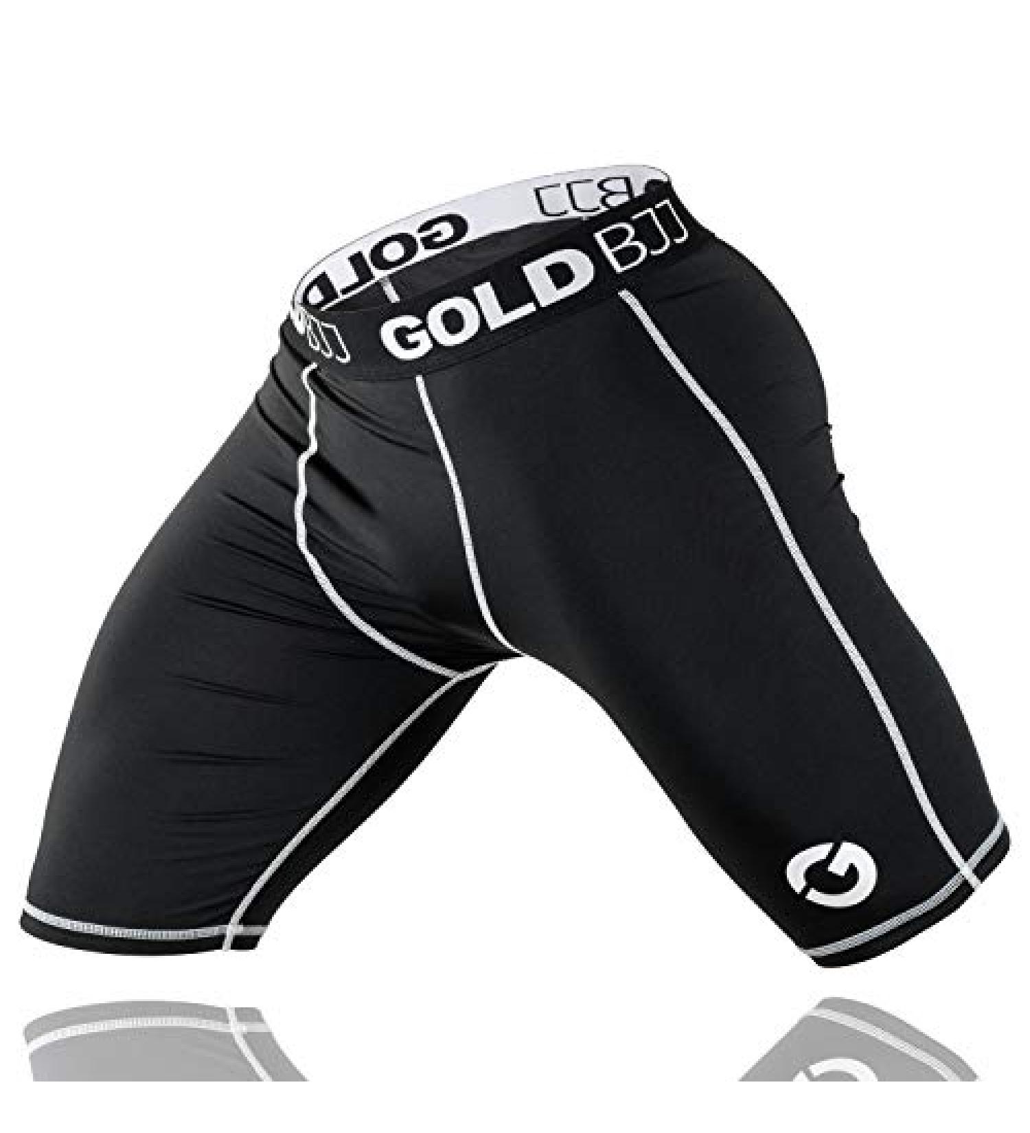 Gold BJJ Jiu Jitsu Compression Shorts - Black Medium | Base Layer for Gi & No-Gi Grappling | Martial Arts - Buy Online on GoSupps.com