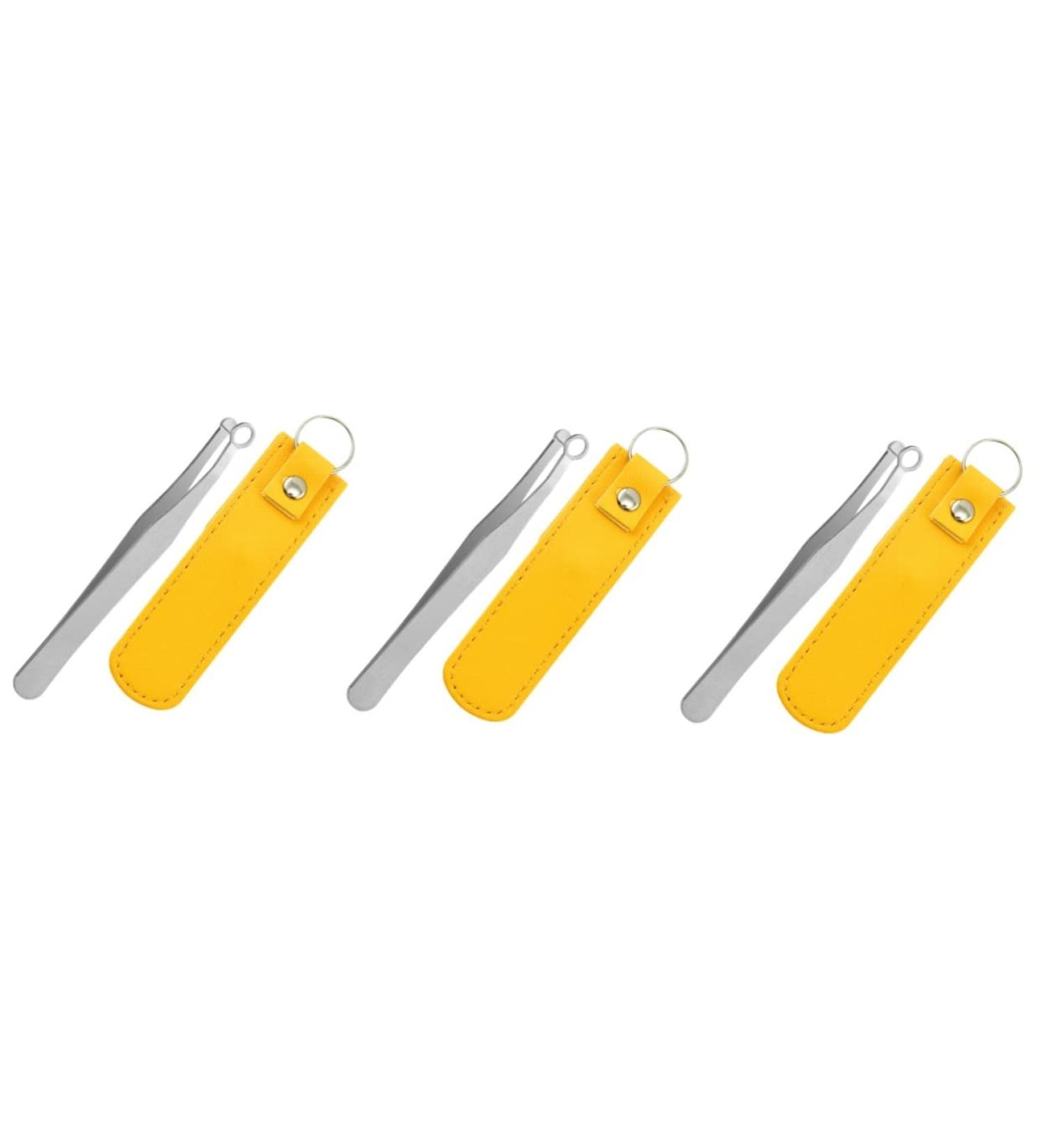 Buy Minkissy Nose Hair Trimmer Set for Men - Stainless Steel Round Nose Hair Clips Eyebrow & Nasal Cutter - 3pcs Yellow - Perfect Grooming Tools for Men - Buy Online on GoSupps.com