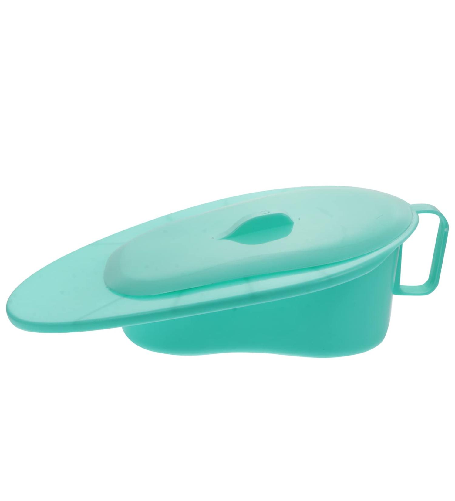 EXCEART Green Bedpan with Lid and Handle for Men, Women, Elderly - Hospital/Home, Bedridden Patient - Buy Online on GoSupps.com