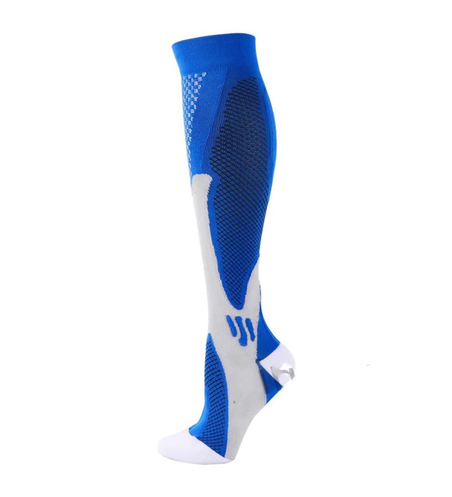 Zmerch Running Compression Stockings 20-30 mmHg for Men & Women | Sports Socks for Rugby Marathon Cycling | L-XL - 01 Blue - Buy Online on GoSupps.com