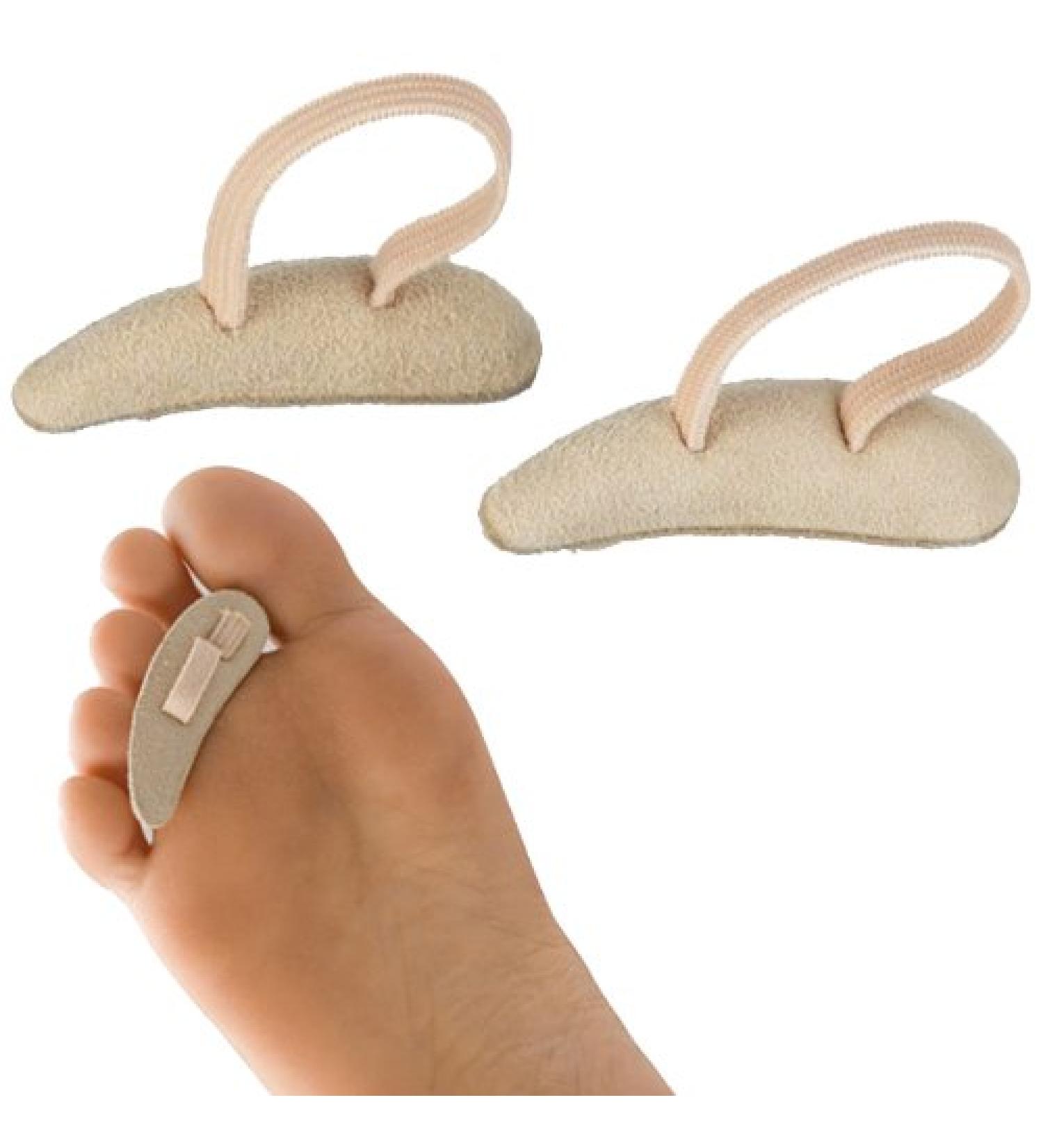 2x Hammer toe cushions gentle correction and relief Kosmetex hammer toe pad leather covered large - left