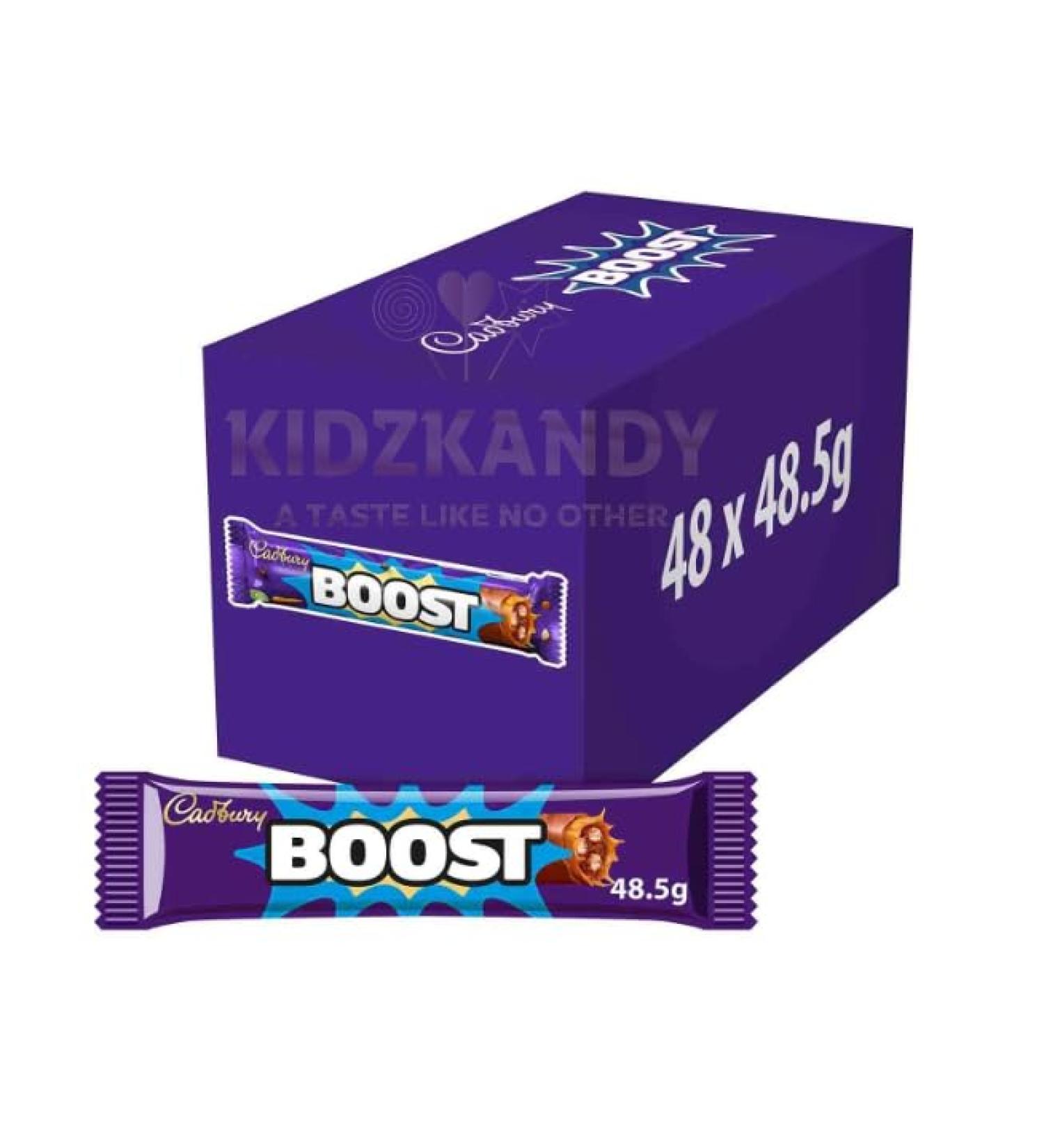 Boost Chocolate Box Full Box of 48 x 48.5g Boost Chocolate Favourtite Chocolate Crunchy Biscuit Deliciously Chewy Caramel Chocolate - Buy Online on GoSupps.com