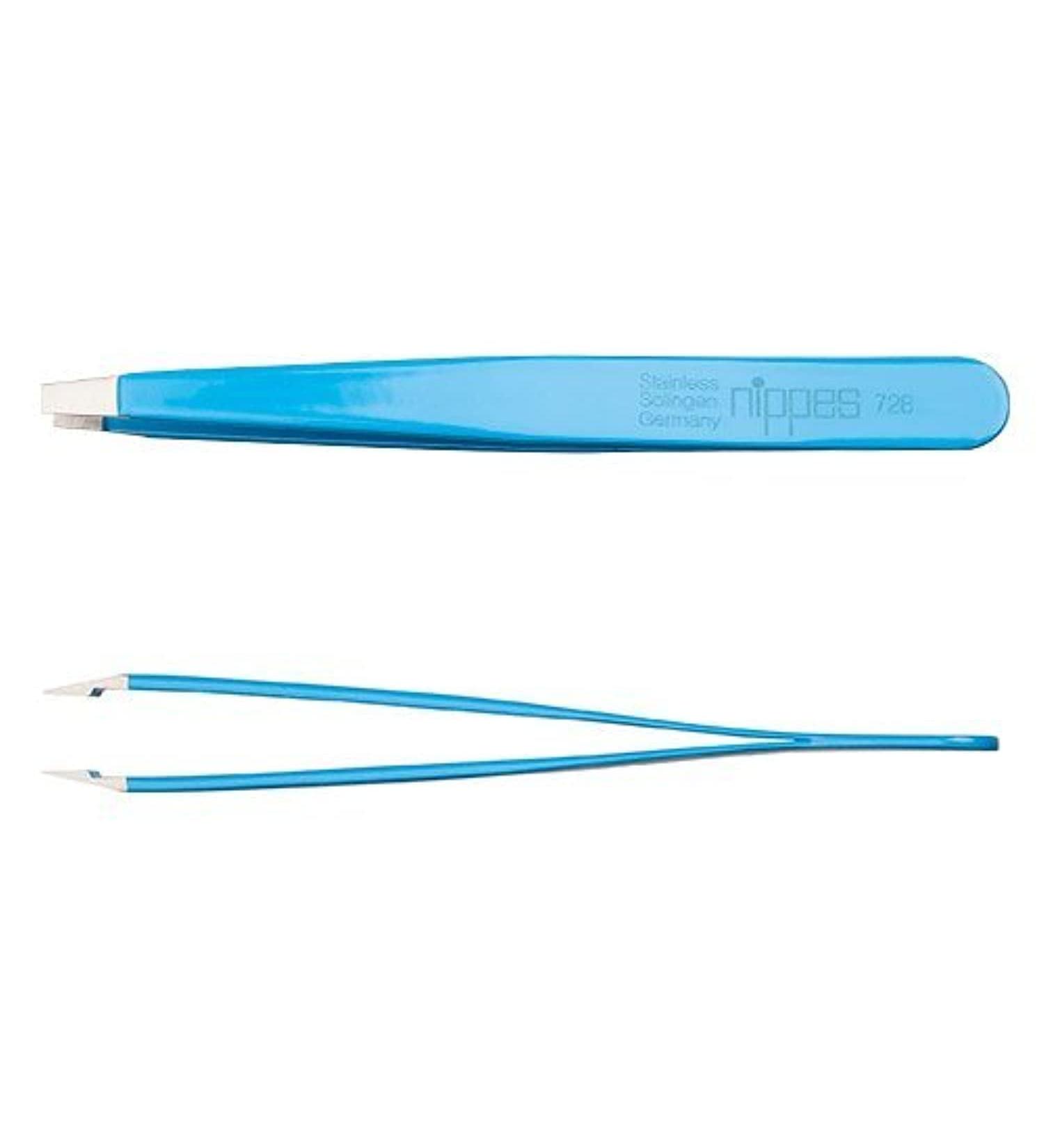 Nipple Solingen Tweezers - Stainless Steel Rustproof 9.5 cm Blue | Precision Eyebrow Plucking | Made in Germany - Buy Online on GoSupps.com