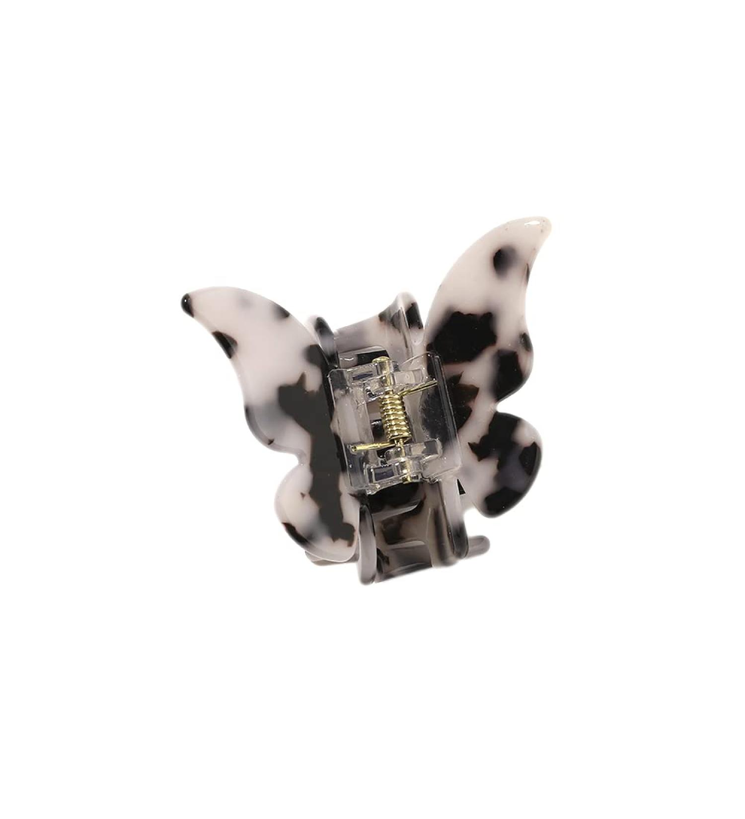 Butterfly Hair Clips - Small Glitter and Marble Jaw Claw Clips for Women & Girls | Stylish Gray Leopard Hair Accessories - Buy Online on GoSupps.com