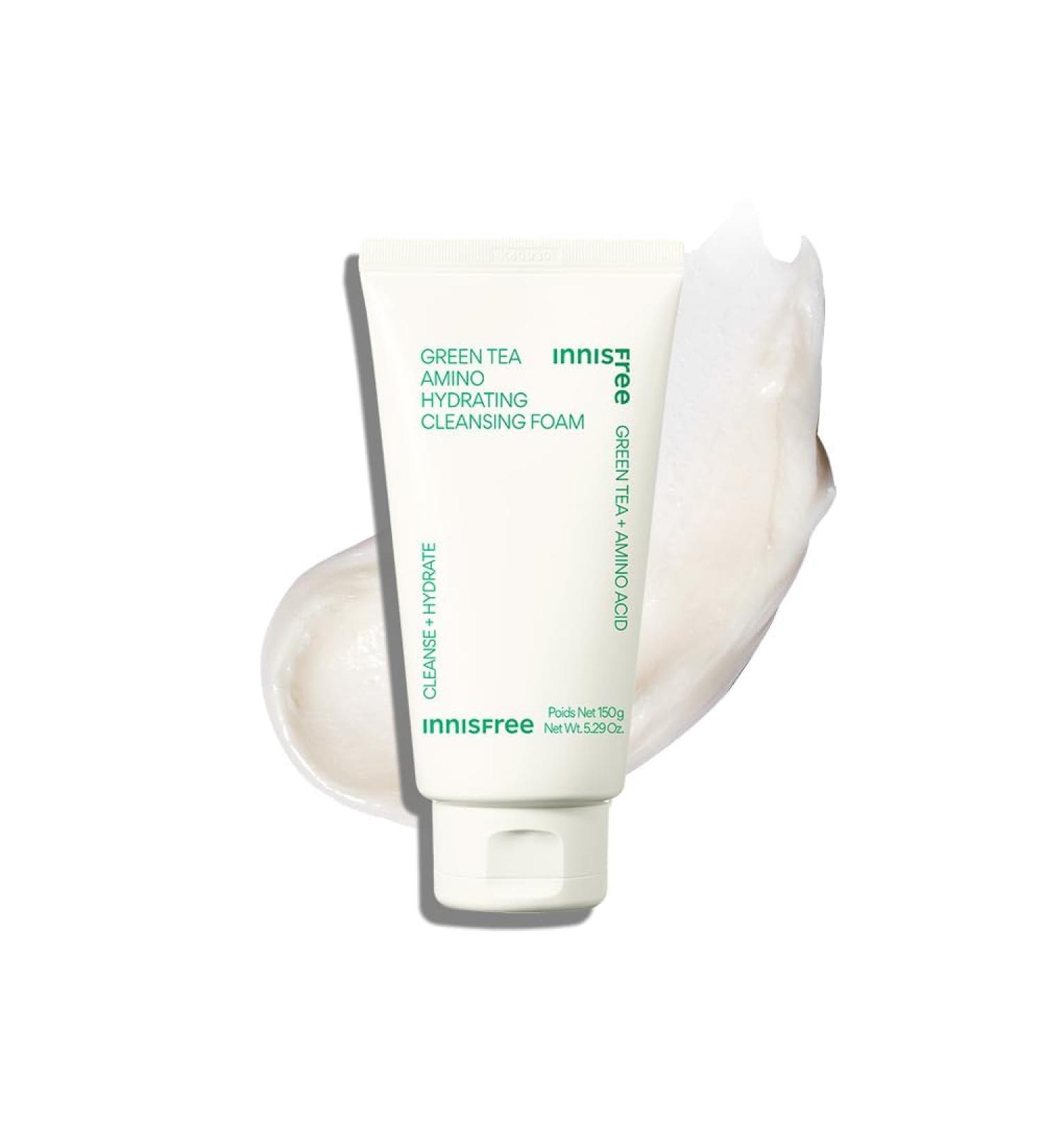 Innisfree Green Tea Hydrating Amino Acid Foam Cleanser - 150g | Daily Cleanser for All Skin Types | International Shipping Available - Buy Online on GoSupps.com