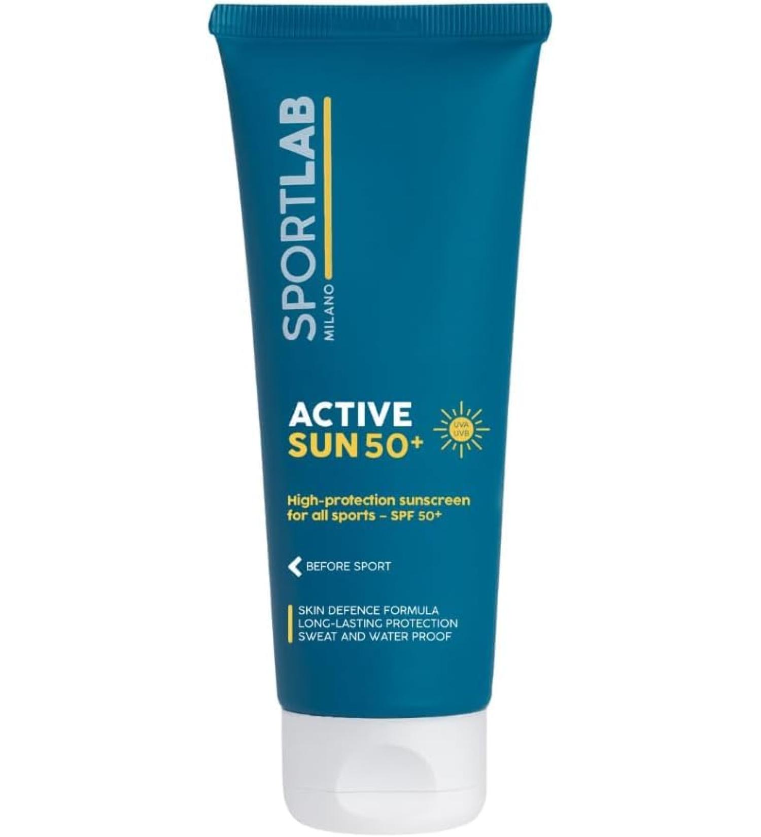  SPORTLAB MILANO ACTIVE SUN 50+ - High protection sunscreen for all outdoor sports | Water and sweat resistant | 100 ml - Buy Online on GoSupps.com