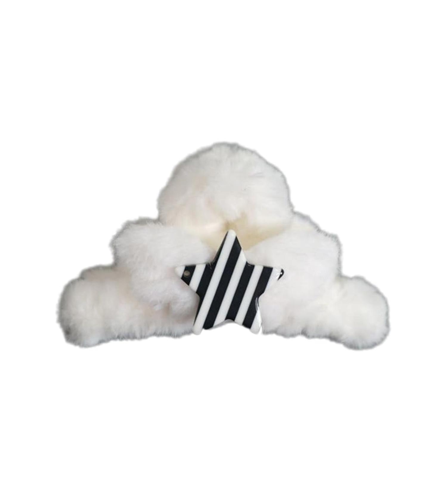 Limtula Cute Hair Claw Clips Furry Hair Jaw Clip Cute Hair Catch Barrettes Ponytail Holder Hair Props Single black stripe - Buy Online on GoSupps.com
