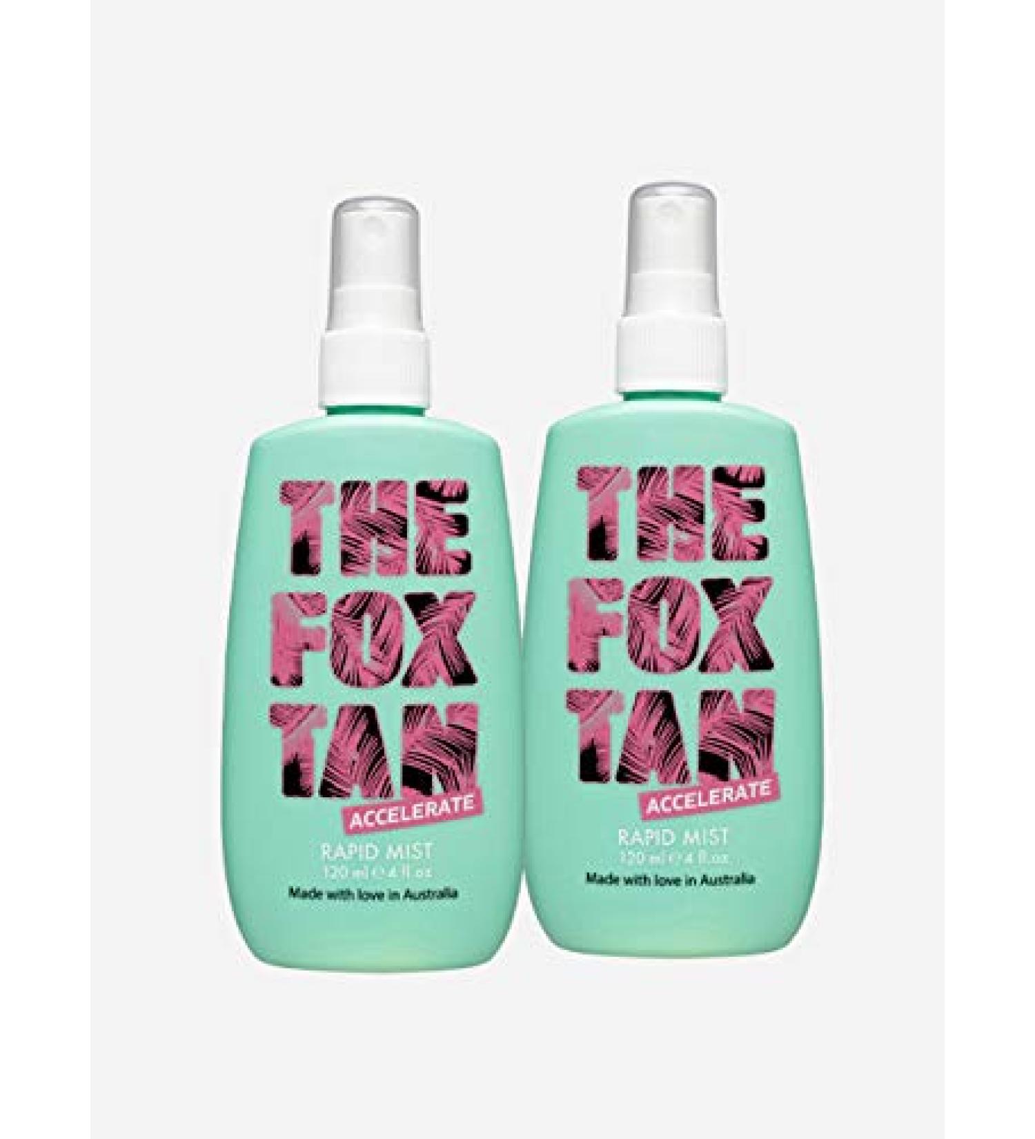 The Fox Tan Double Mist Pack: Natural Tanning Lotion & Accelerator for Dark Flawless Tan | Streak-Free Tanning | Melanin-Boosting Formula | Australian Made | Vegan & Cruelty-Free - Buy Online on GoSupps.com