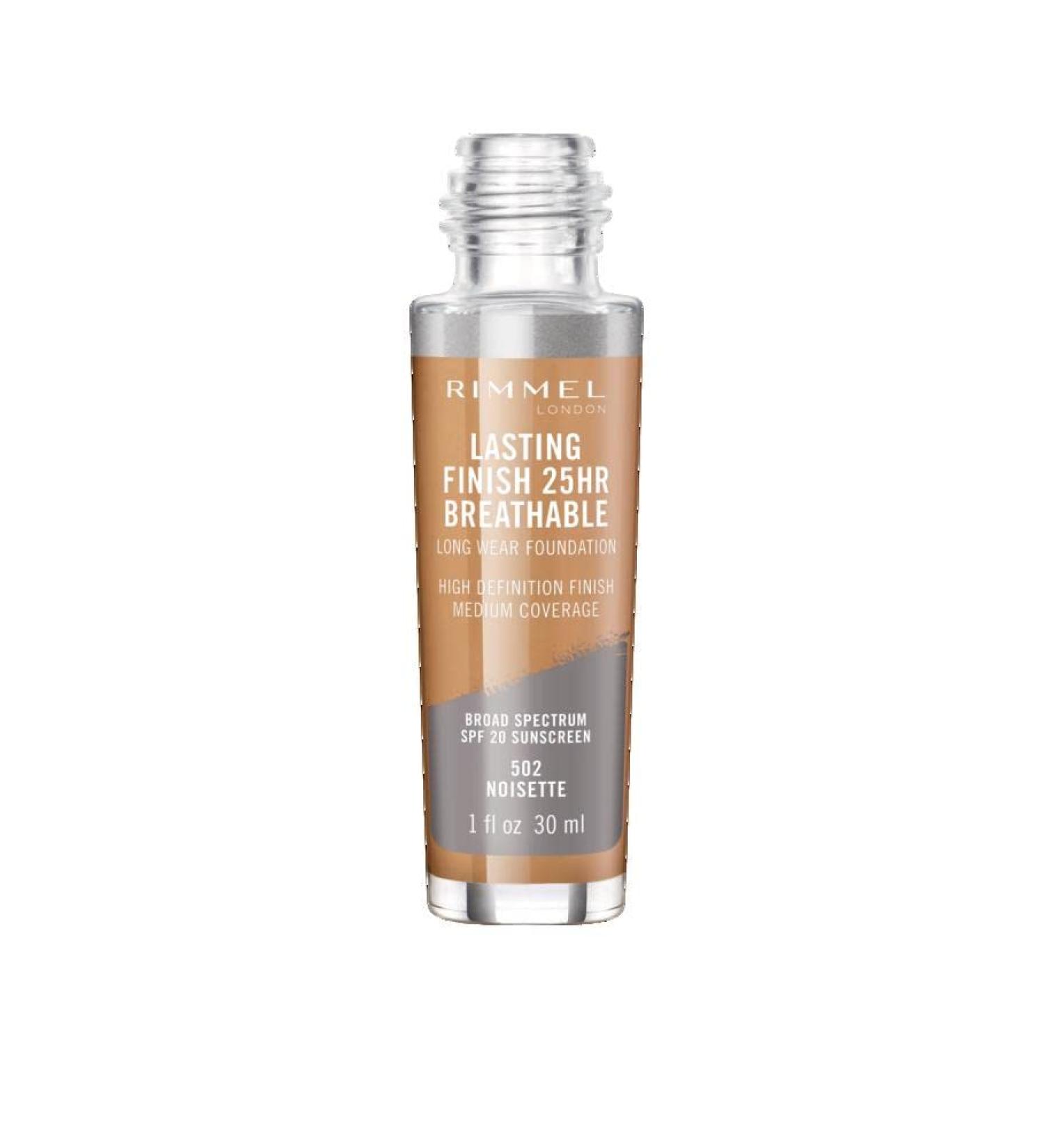 Rimmel Lasting Finish Breathable Foundation  Noisette  1 Fluid Ounce