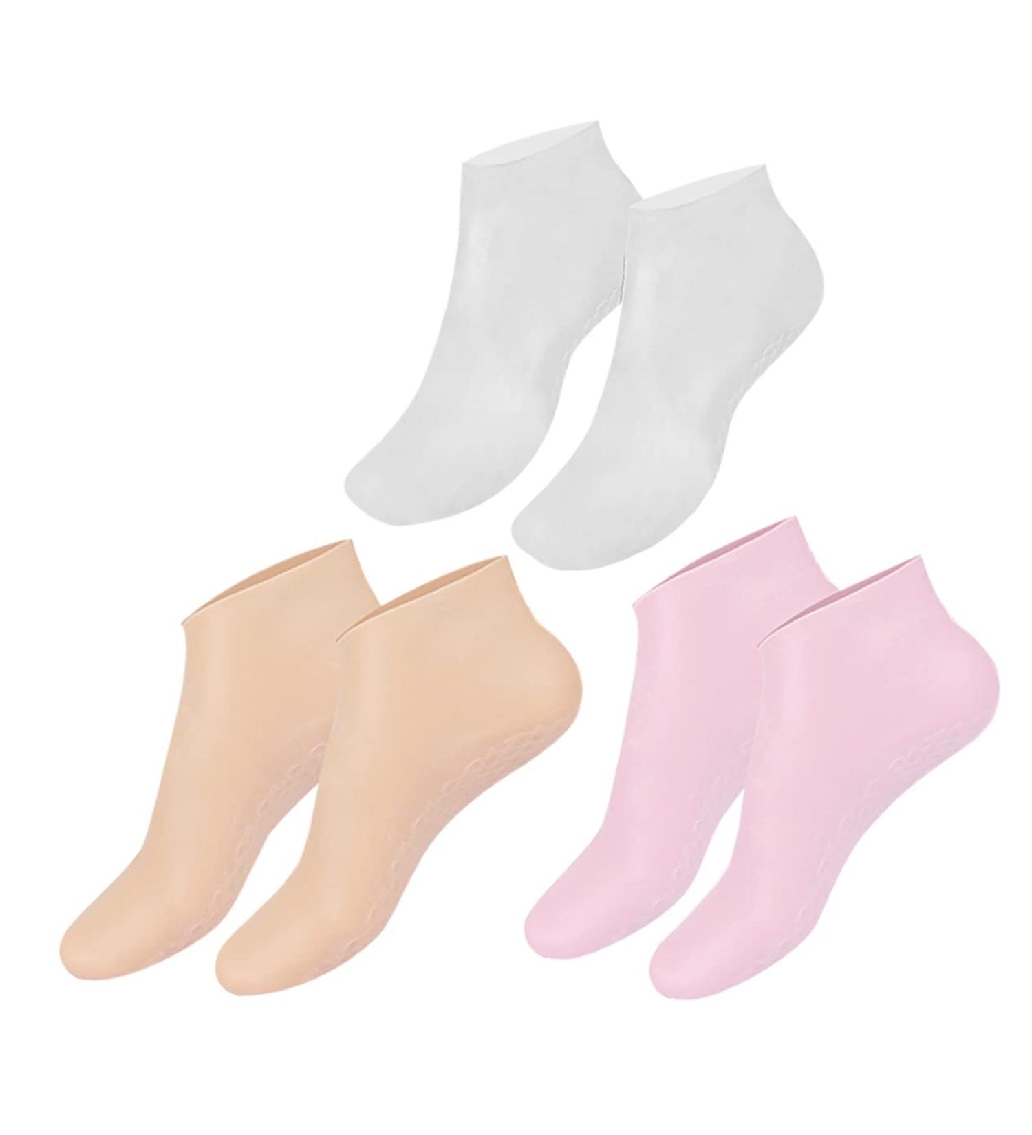 IWOWHERO 3 Pairs moisturizing Socks feet Lotion moisturizing Lotion Hydrating Socks Cracked Heel Socks Barefoot Scientist Foot Care Non Socks Aloe Socks for Women moisturizing Gel Socks Spa - Buy Online on GoSupps.com