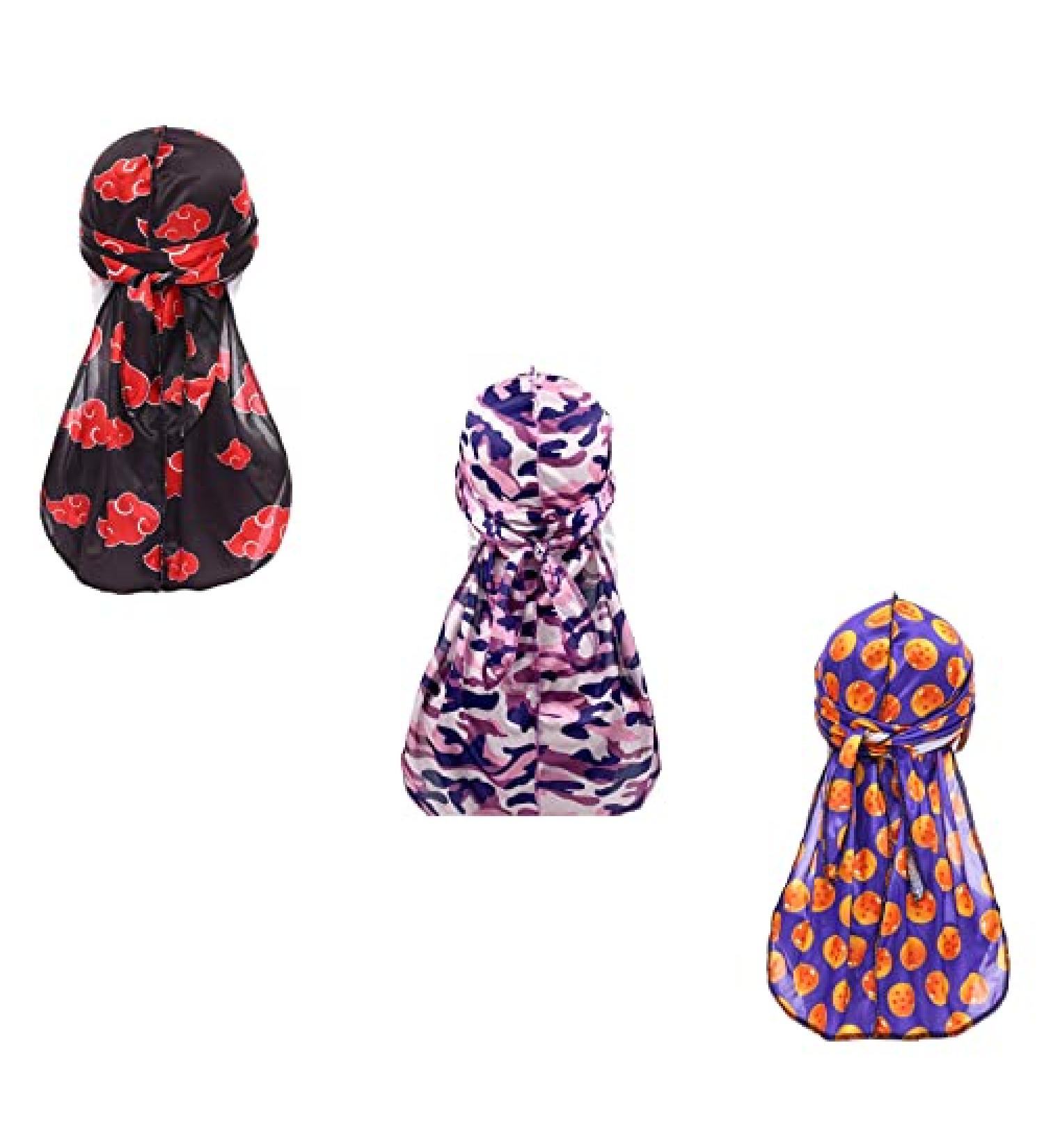 Premium Military Camouflage Durags Set for Men - 3 Pack | Colorful 360 Waves Doo Rag with Long Tail | Silky Du Rag Cap - Buy Online on GoSupps.com