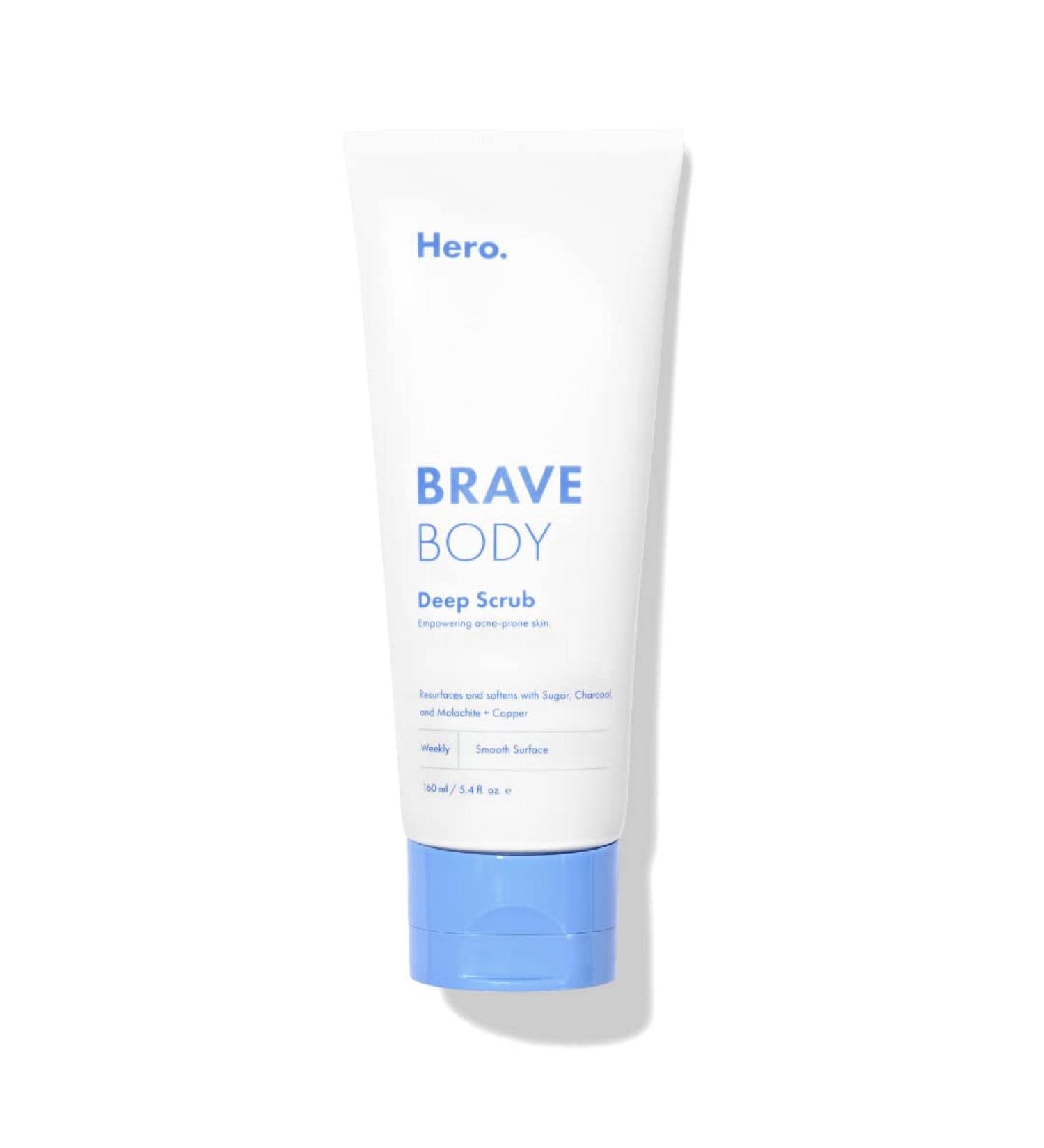 Hero Cosmetics Brave Body Deep Scrub - Weekly Exfoliating Sugar Scrub for Glowing Skin | Non-Abrasive Smoothing Body Scrub (160ml - Buy Online on GoSupps.com