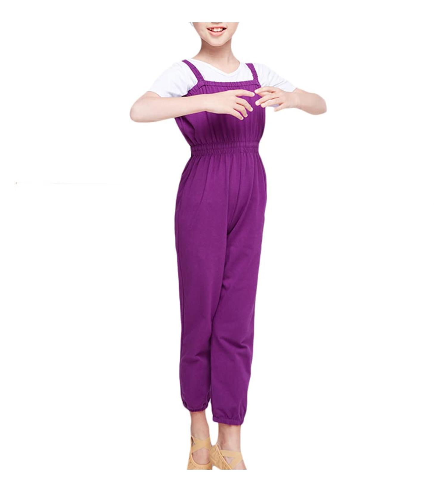 Libaobaoyo Girls Dance Pants Ballet Yoga Gymnastics Rompers - Purple (14-15 Years) - Buy Online on GoSupps.com