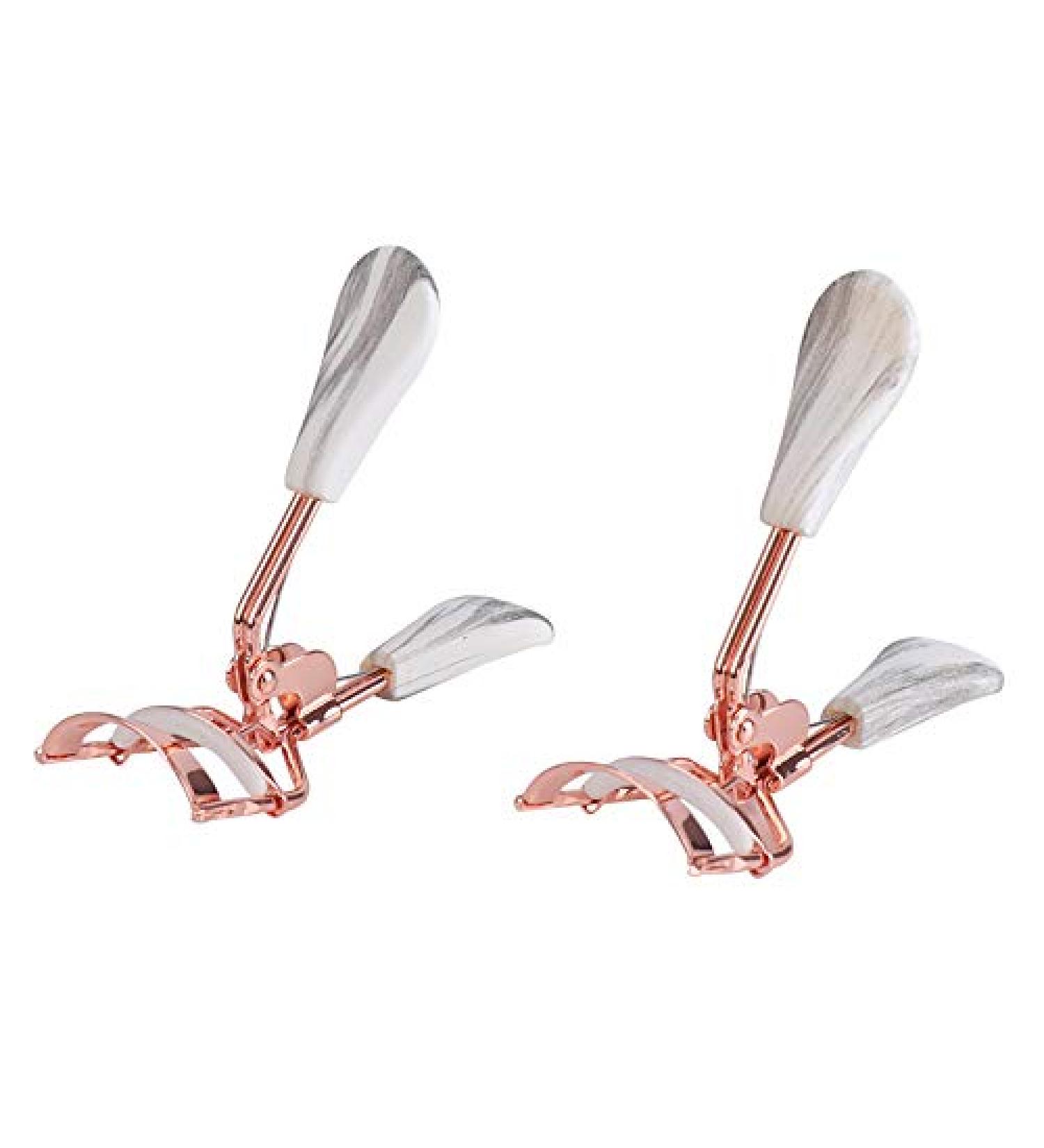 Rose Gold Draped Handle Wide Angle Eyelash Clip Practical False Eyelash Curler Beauty Tool 2pc - Buy Online on GoSupps.com