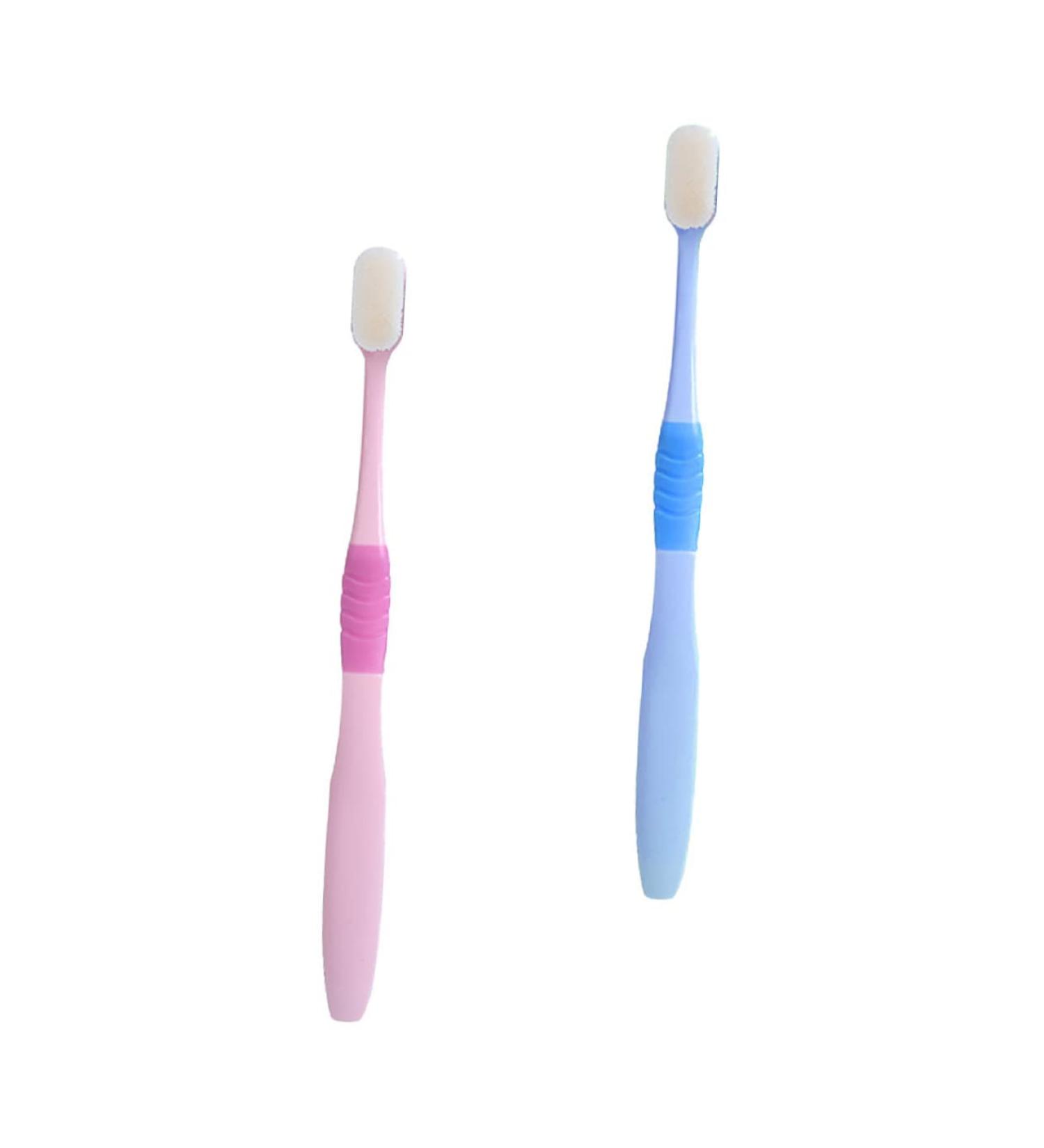 PopetPop Soft Toothbrush Set - 2 Micro Hand Toothbrushes for Adults Ideal for Pregnant Women - Comfortable Grip & Gentle Cleaning - Buy Online on GoSupps.com