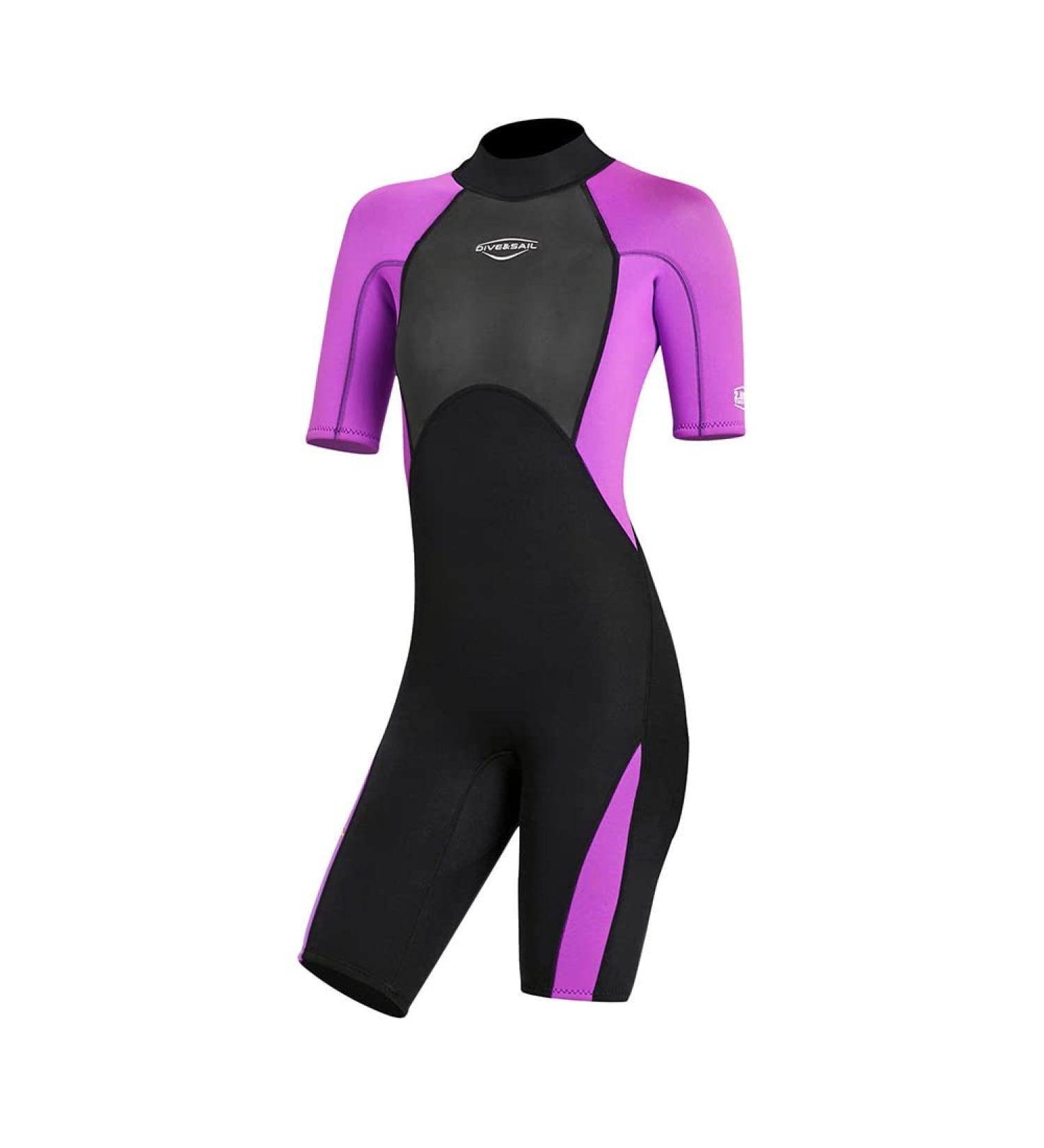 Adult Shorty 2MM Neoprene Wetsuit for Men and Women - Purple Large - Buy Online on GoSupps.com