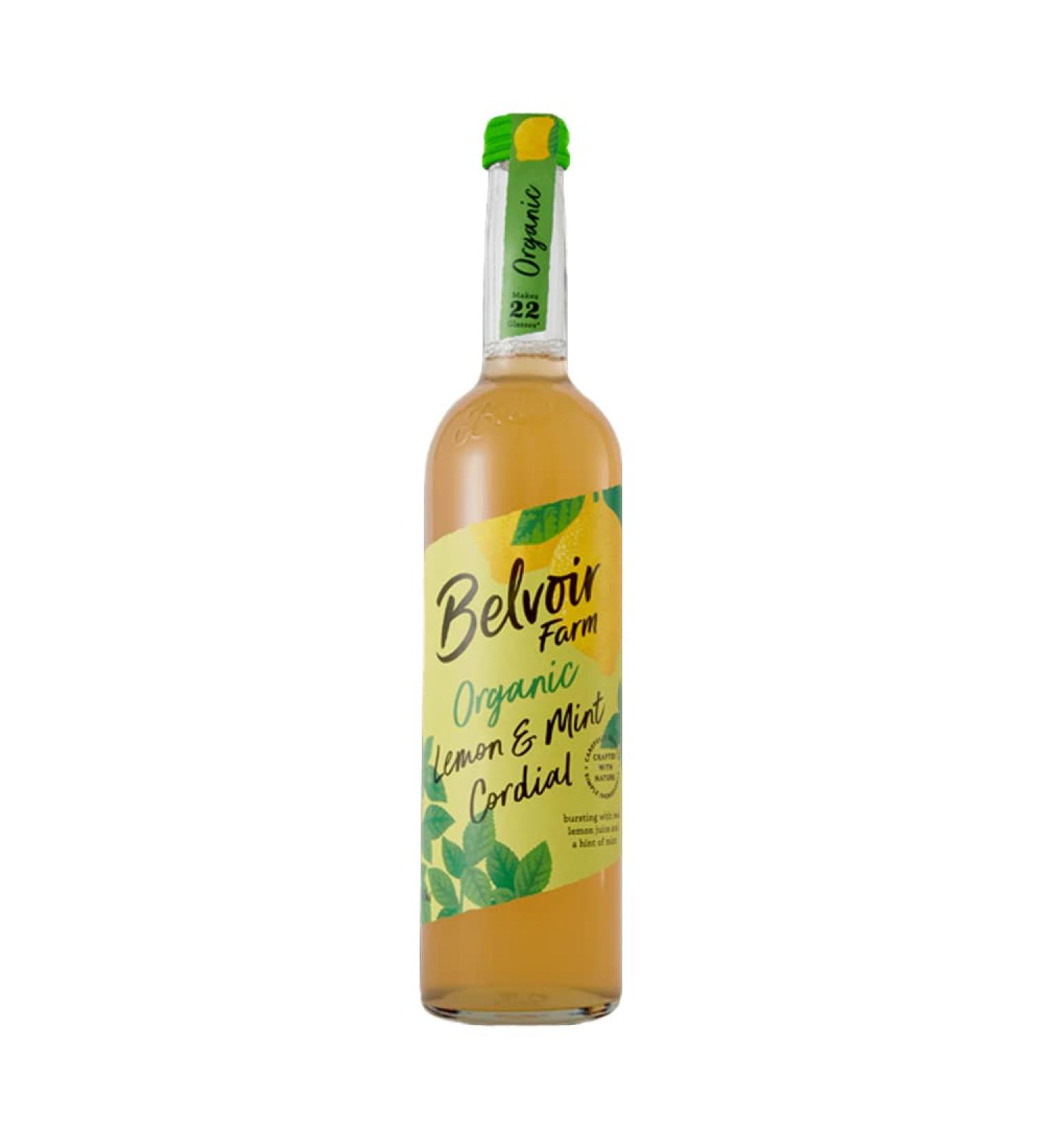Belvoir Organic Lemon & Mint Cordial 500ml Glass Bottle