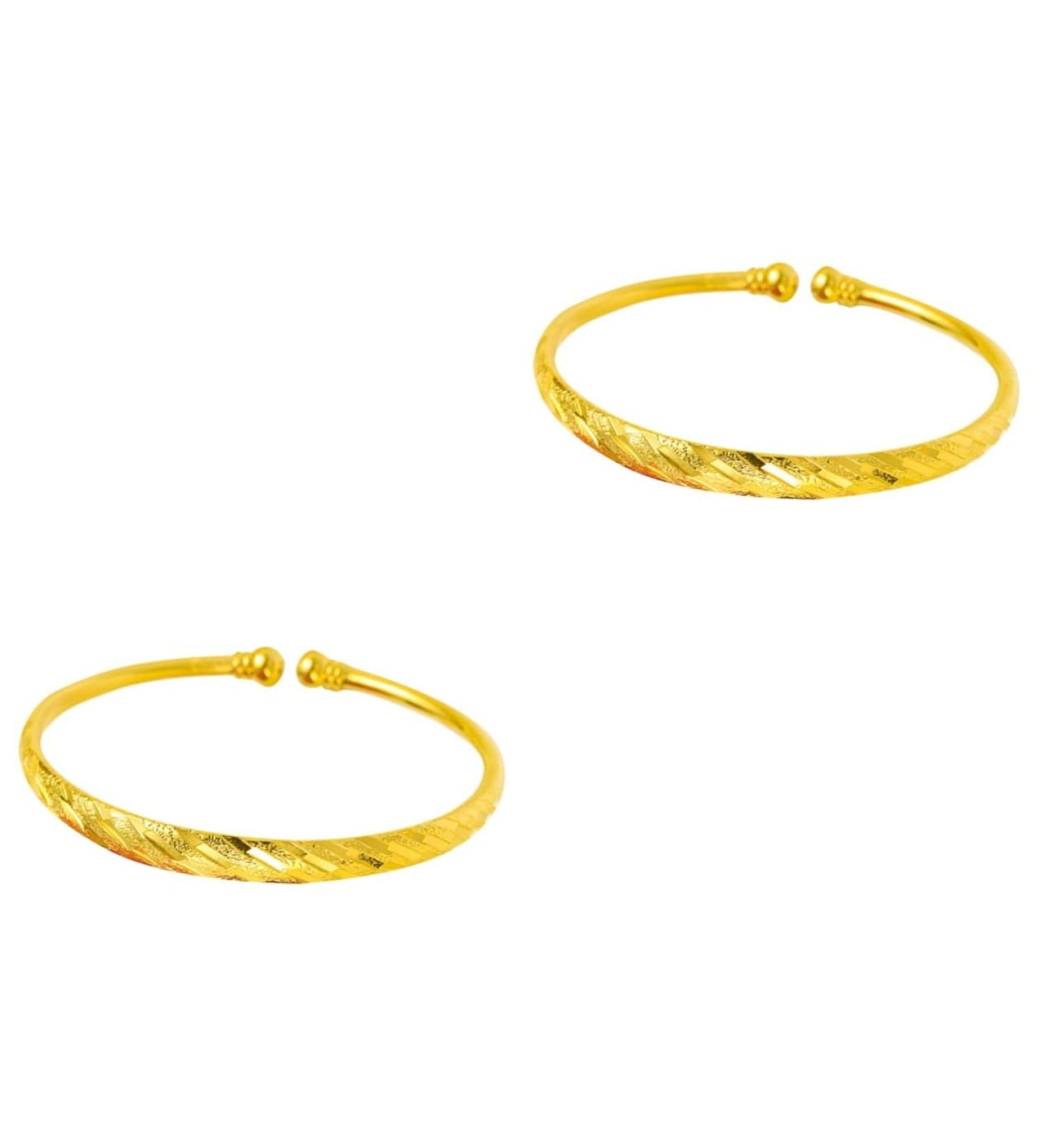 Zerodeko 2 Pcs Cuff Bangle Friend Bracelet Gifts Open Bangle Gold Women Bracelet Open Bracelets Golden Bangle Bracelet Open Gold Cuff Kids Bracelet Golden Bracelet Miss Personality Jewelry 5.8X0.6CMx2pcs As Shownx2pcs - Buy Online on GoSupps.com