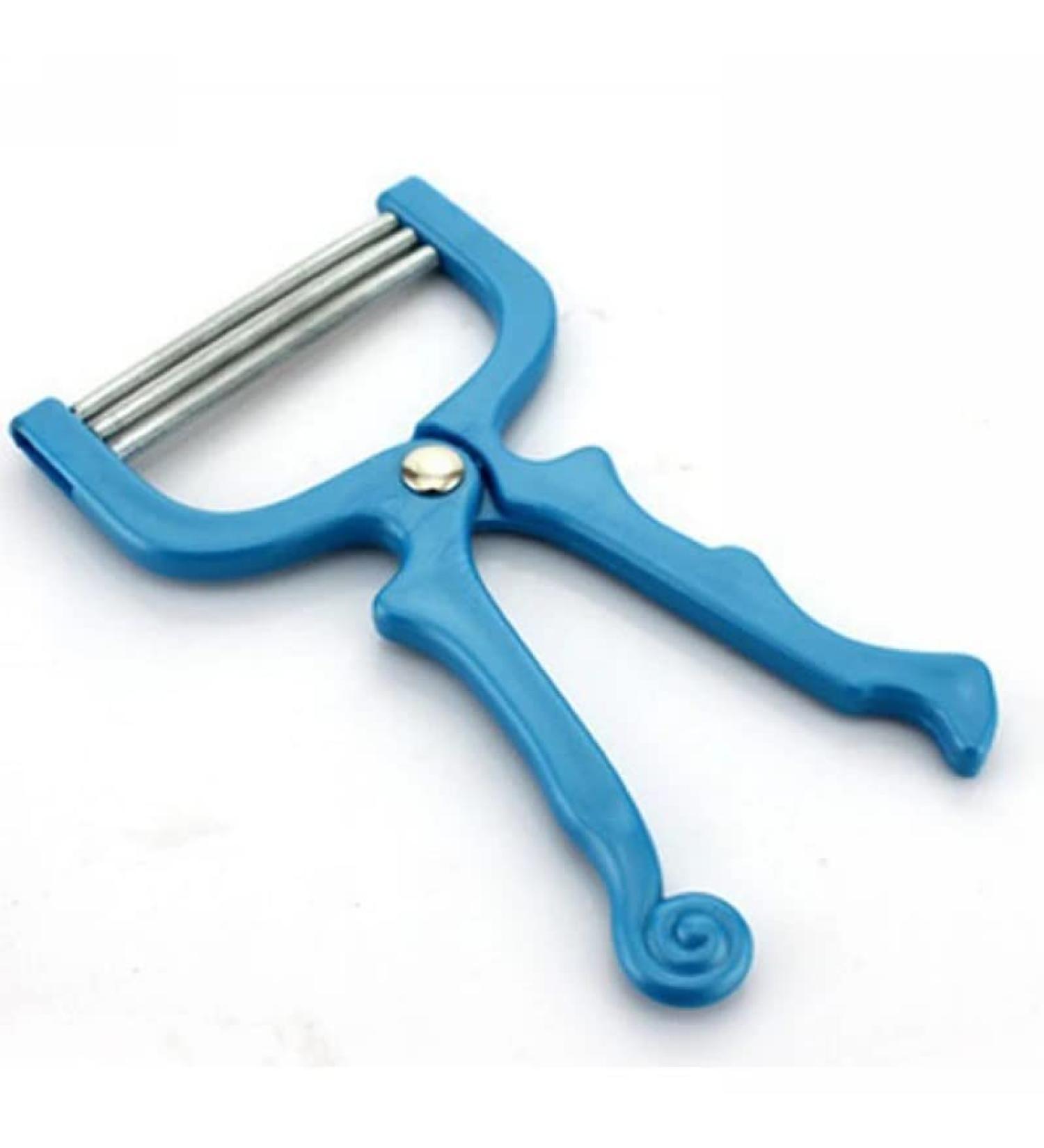 Handheld Facial Hair Epilator Threading Tool Manual Portable Epilator Spring Facial Hair Remover Beauty Tools for Women. (Blue - 1)