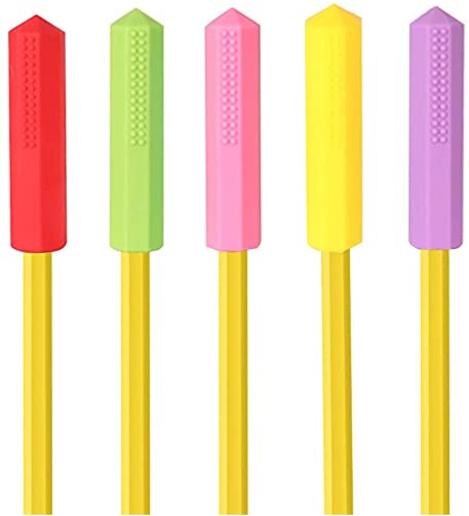 Bite Ring Necklace - LLmz 5 Silicone Chewing Trailers Sensory Teething Pendant for Kids & Adults with Anxiety - Buy Online on GoSupps.com