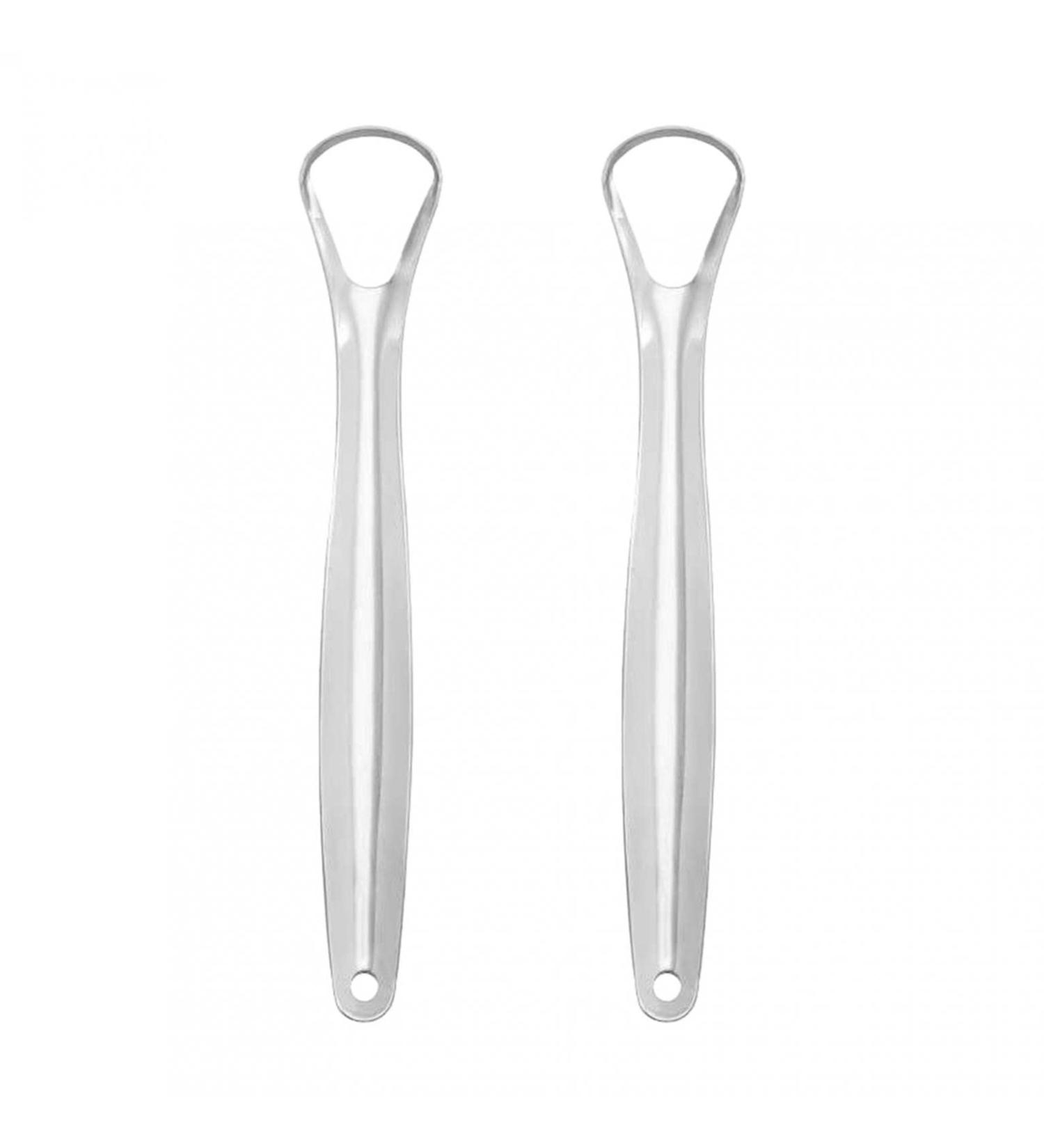 YUECI Stainless Steel Tongue Scraper Set Bad Breath Tongue Cleaner for Fresh Breath | Metal Tongue Cleaners for Kids & Adults - Buy Online on GoSupps.com