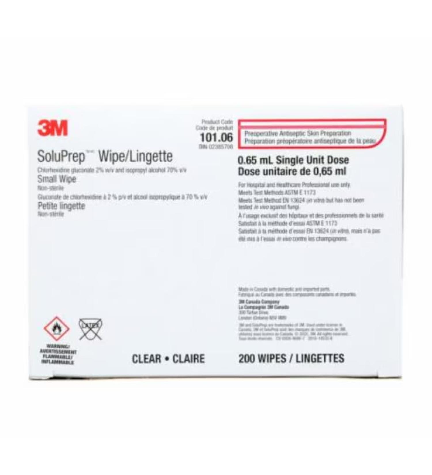 3M BX/200 SOLU-I.V. 2% CHLORHEXIDINE GLUCONATE 70% ALCOHOL SMALL WIPE