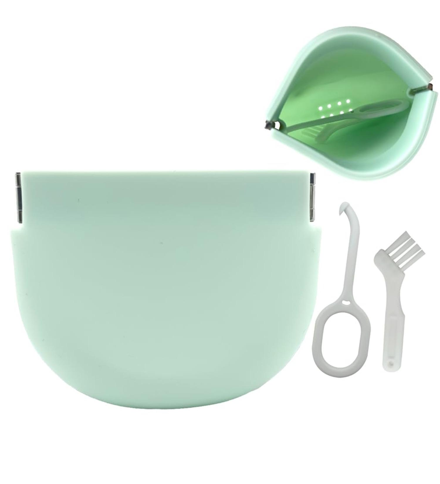 SNAWOP Slim Silicone Retainer Case with Vent Holes - Cute Portable Holder for Invisalign Braces Dentures & Night Guards - Green Aligner Box - Buy Online on GoSupps.com