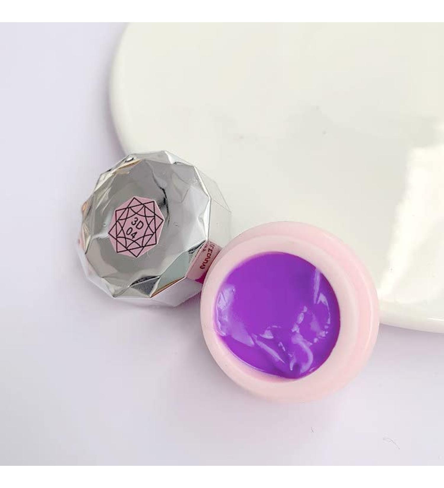 12 Colors Sculpture Nail Gel 5D Carved Sculpture Plasticine Soild UV Gel Embossment Varnish Creative DIY Nail Art Painting Gel - (Color: Purple) - Buy Online on GoSupps.com
