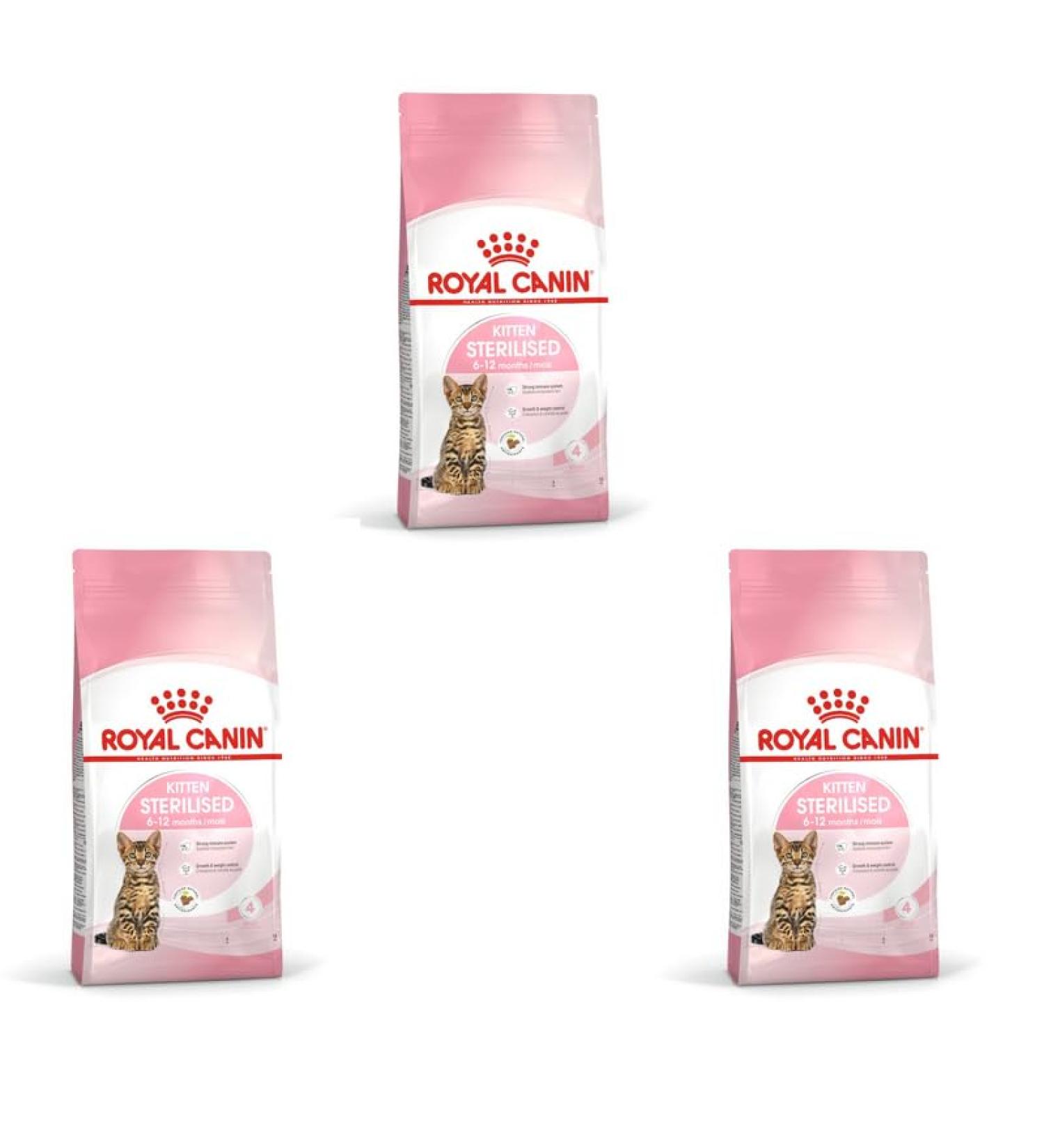 Royal Canin Kitten Sterilised Complete Dry Cat Food 3 x 400g - Buy Online on GoSupps.com