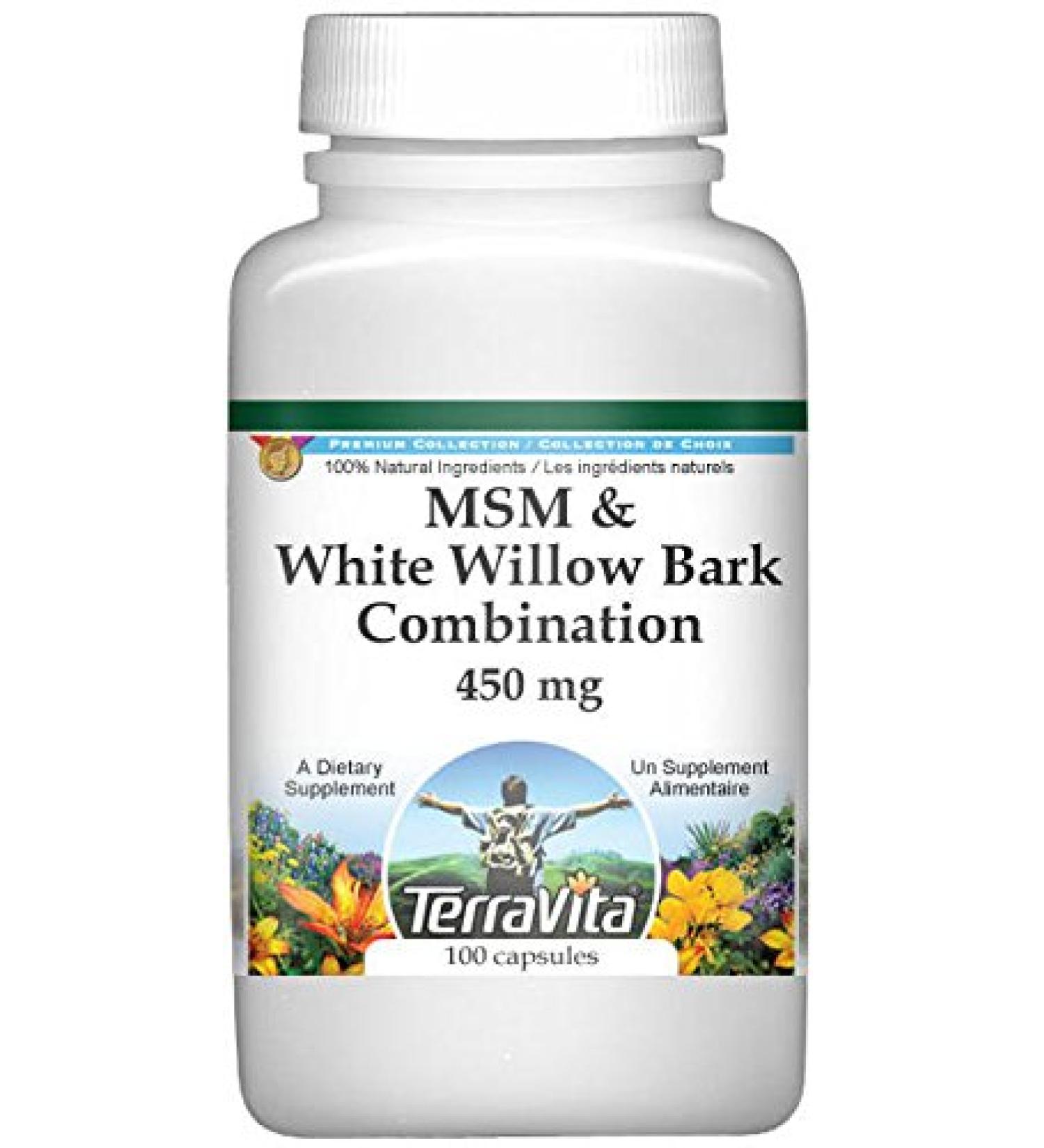 TerraVita MSM and White Willow Bark Capsules - 450mg (100ct) | Joint Support Blend - Buy Online on GoSupps.com