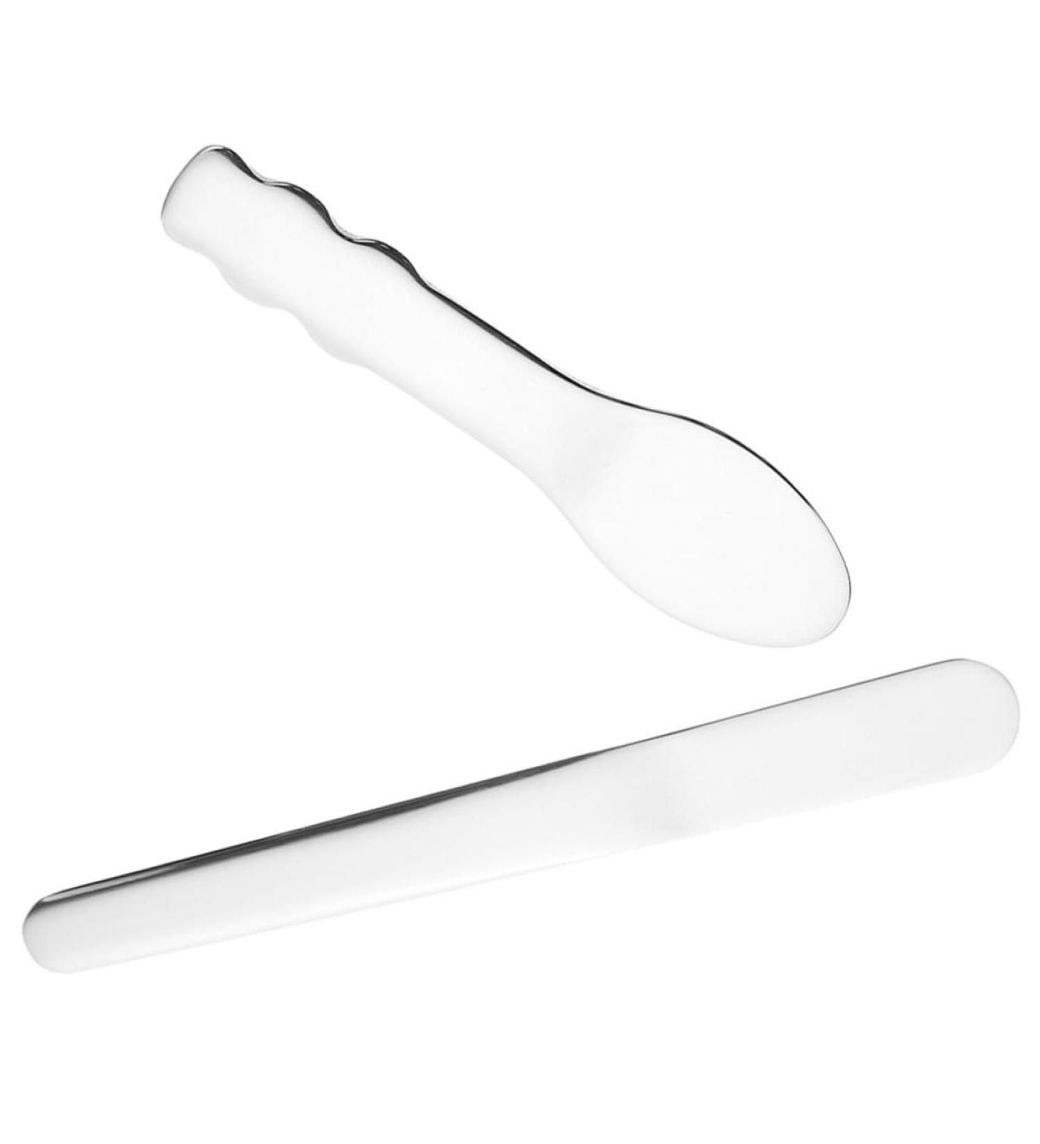 Hohopeti Lot de 2 Spatules Cosm tiques en Acier Inoxydable 304 Cuill res Cr me Yeux et Soins du Visage Outils de Maquillage Compacts et R utilisables pour Appliquer Masques et - Buy Online on GoSupps.com