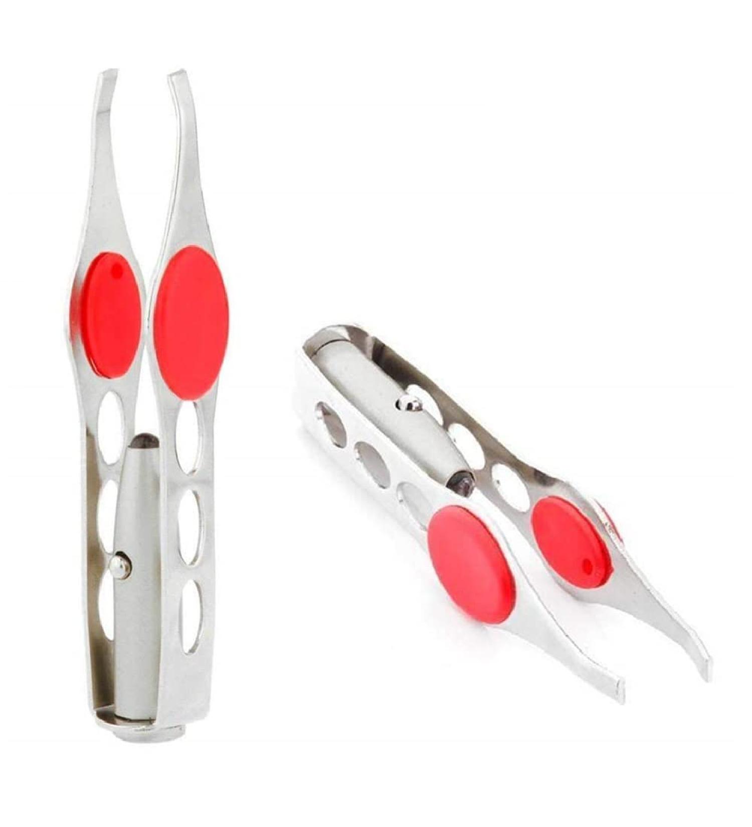LHKJ LED Tweezer Women Eyebrow Clip with Spotlight LED Tweezers with Light Professional Tool LED Light Stainless Steel Eyebrow Tweezer Hair Removal Makeup Tools - Buy Online on GoSupps.com