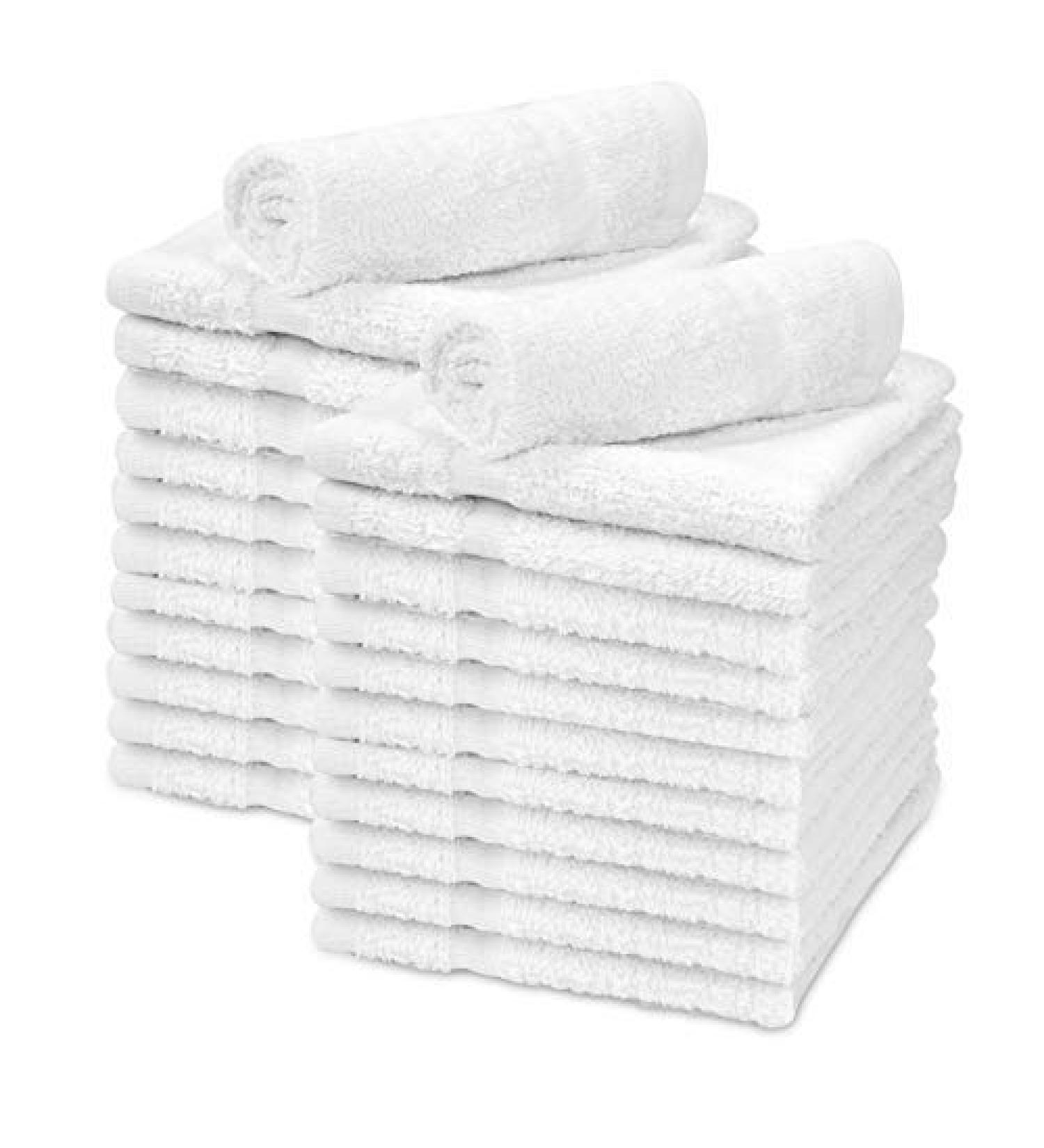 Premium Quality 100% Ring Spun Cotton Washcloths Set - Soft and Absorbent Flannel Face Cloths - 12 Pack White Fingertip Towels - Buy Online on GoSupps.com