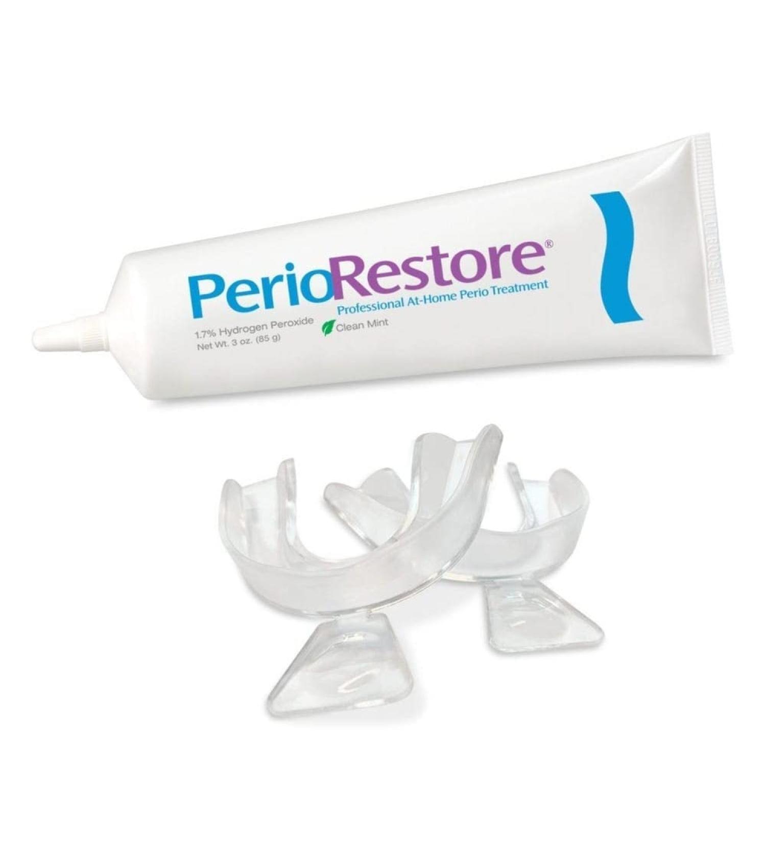 Perio Daily Defense Gel 3oz Tube - 1.7% Hydrogen Peroxide Oral Cleansing Treatment with Mint Flavor | Includes 2 Trays for Easy Application | At-Home Oral Care Solution - Buy Online on GoSupps.com