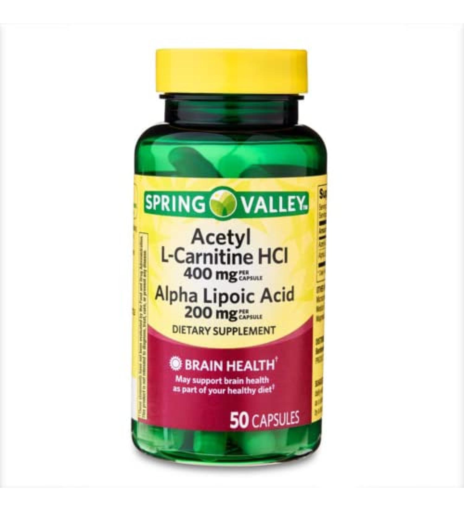 Spring Valley Acetyl L-Carnitine HCI 400mp + Alpha Lipoic Acid